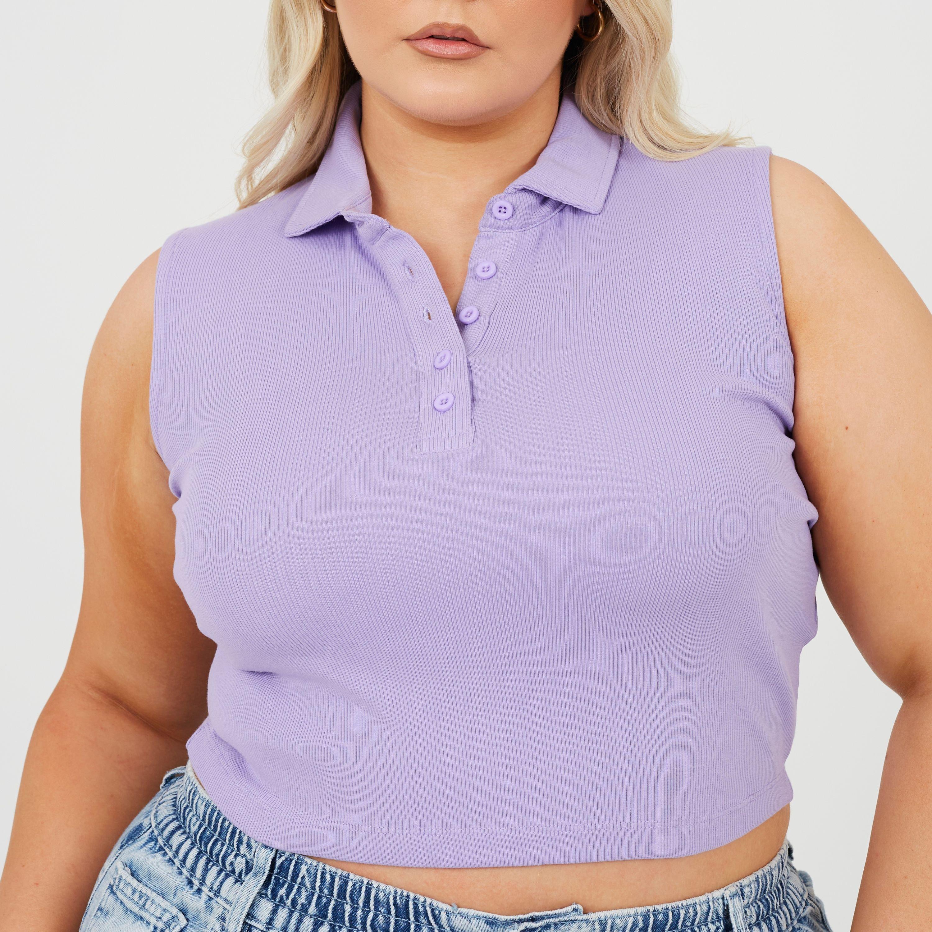 Violet - Brave Soul - Womens Plus Size Vest with Collar and Buttons - 3