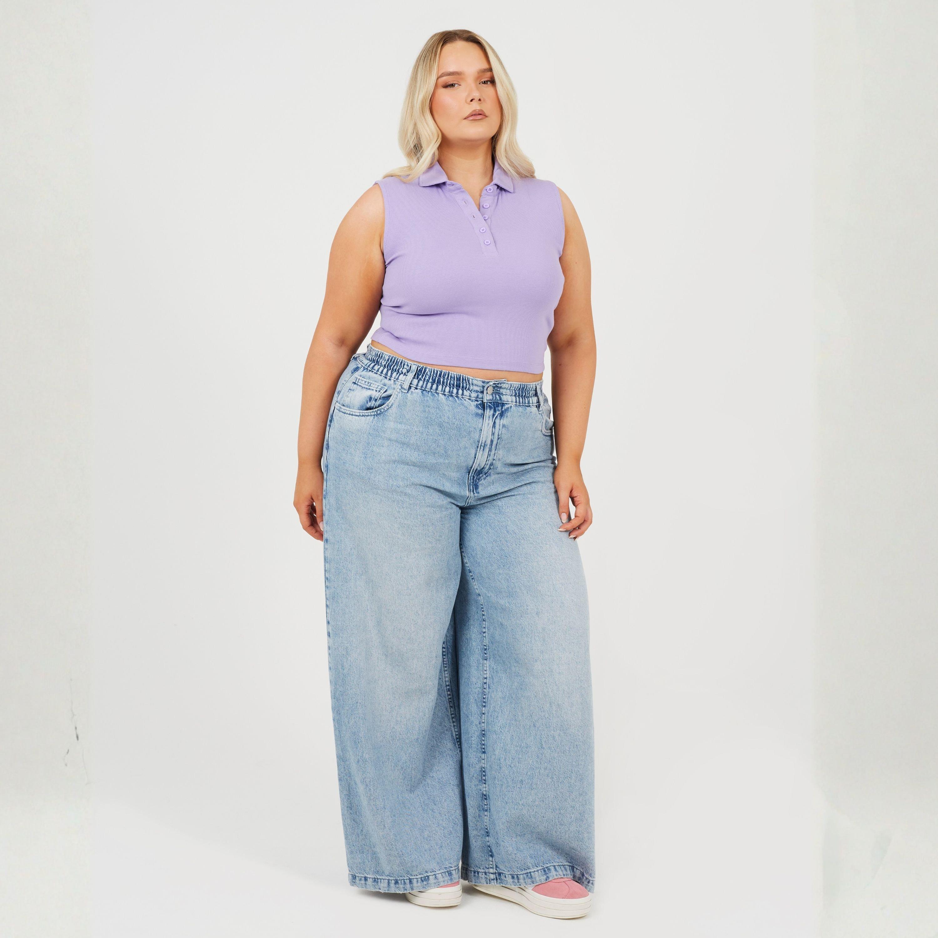 Violet - Brave Soul - Womens Plus Size Vest with Collar and Buttons - 4