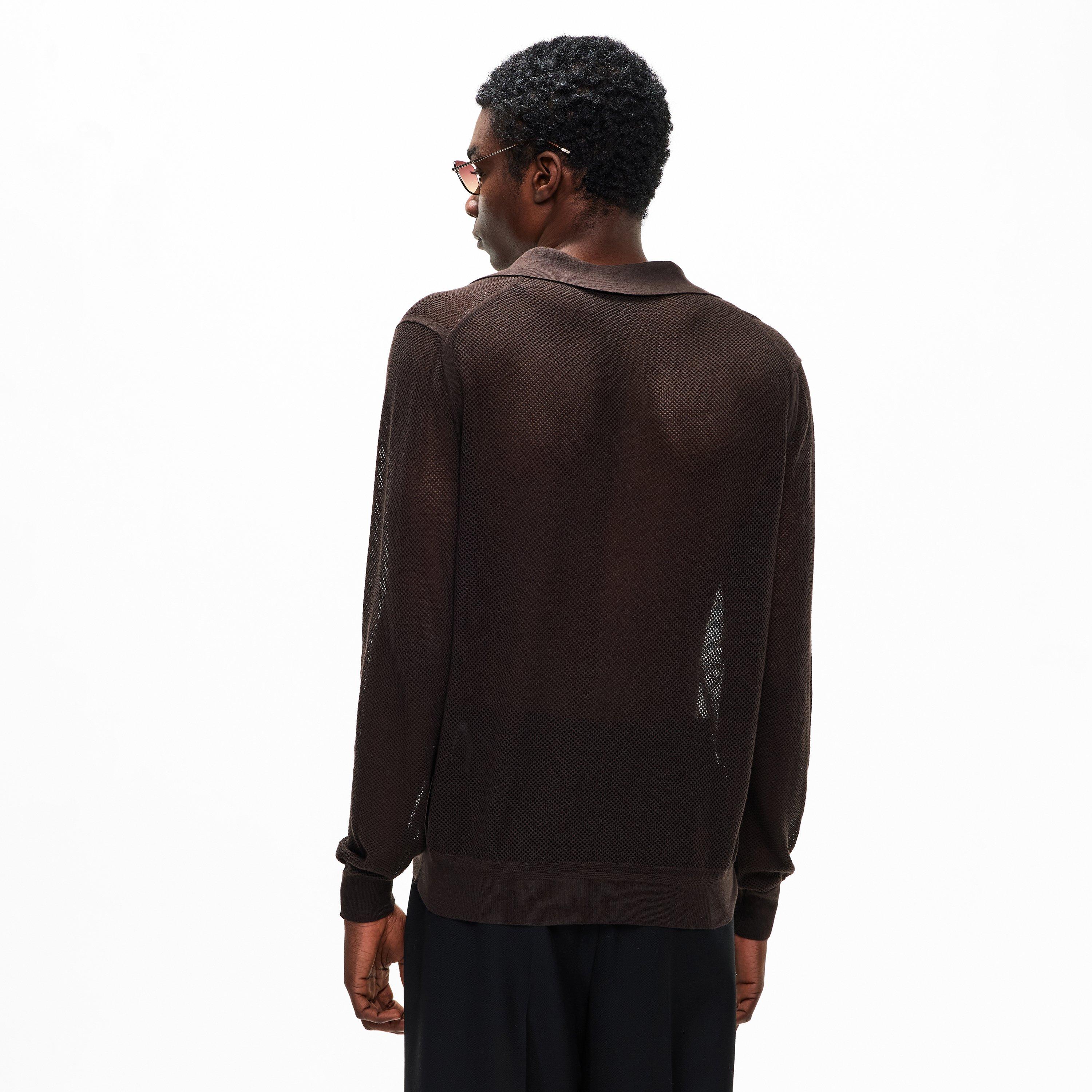Chocolate - Tom Ford - Men's TF Mesh Long Sleeve Knitted Top - 4