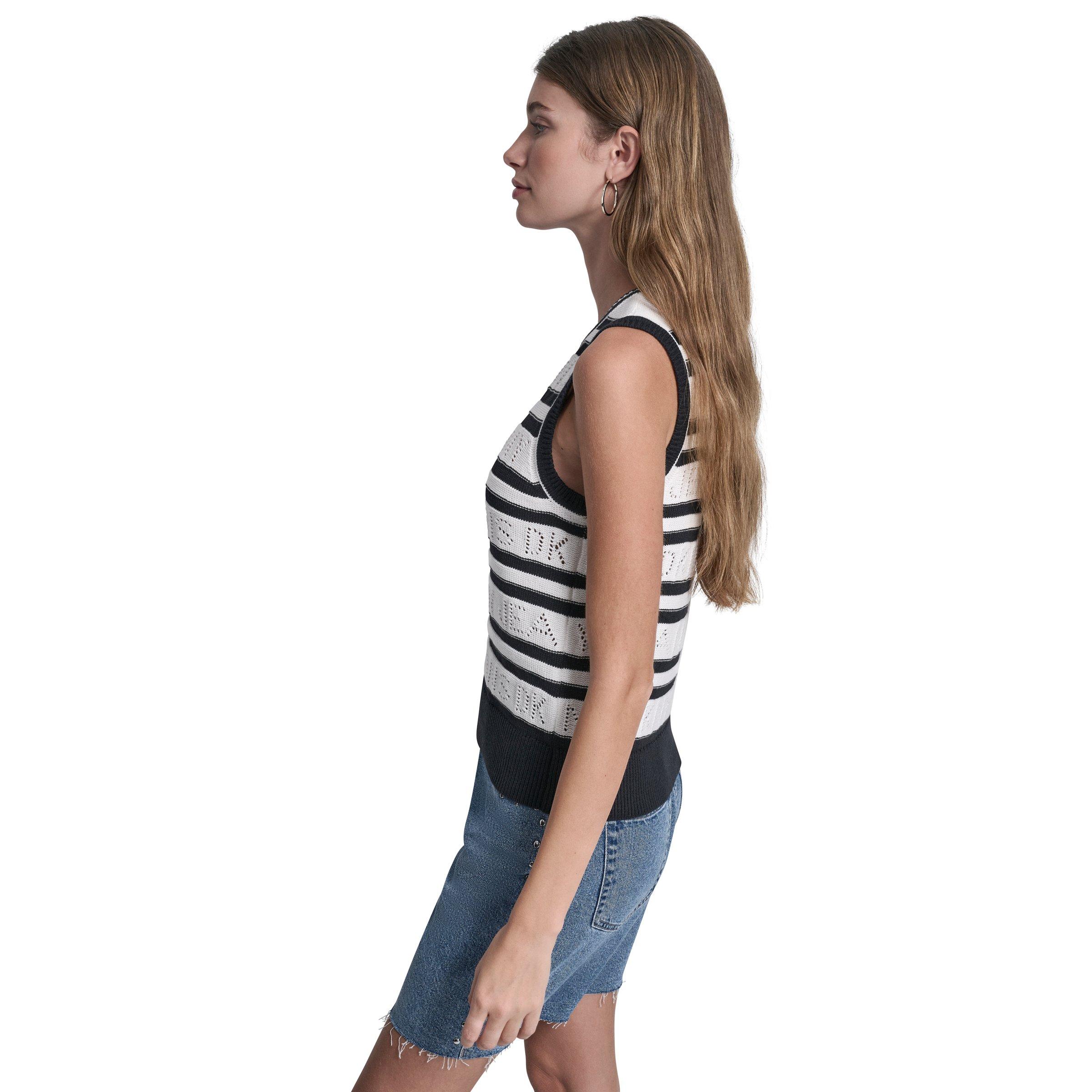 Ivoire/Noir - DKNY - DKNY Knit Vest Ld62 - 2