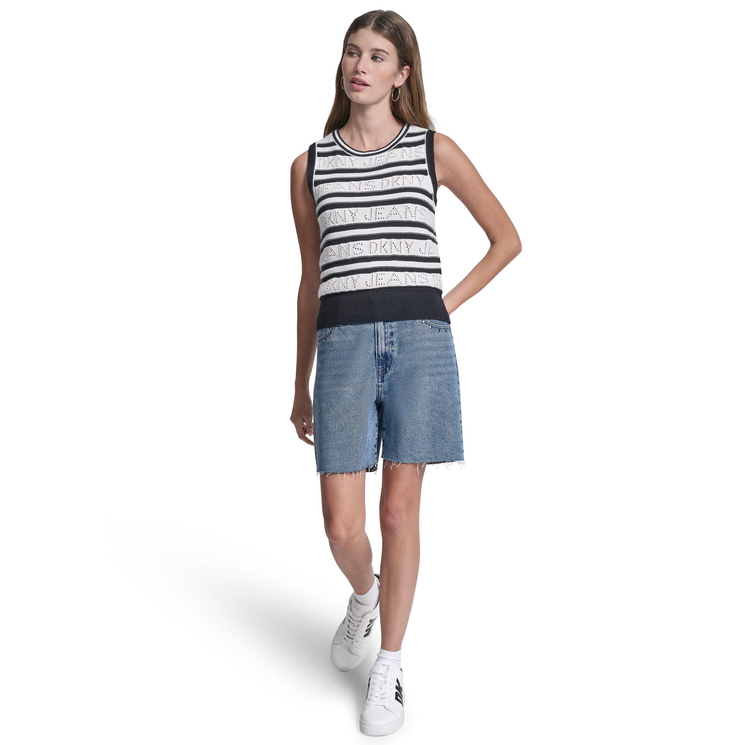 Ivoire/Noir - DKNY - DKNY Knit Vest Ld62 - 4