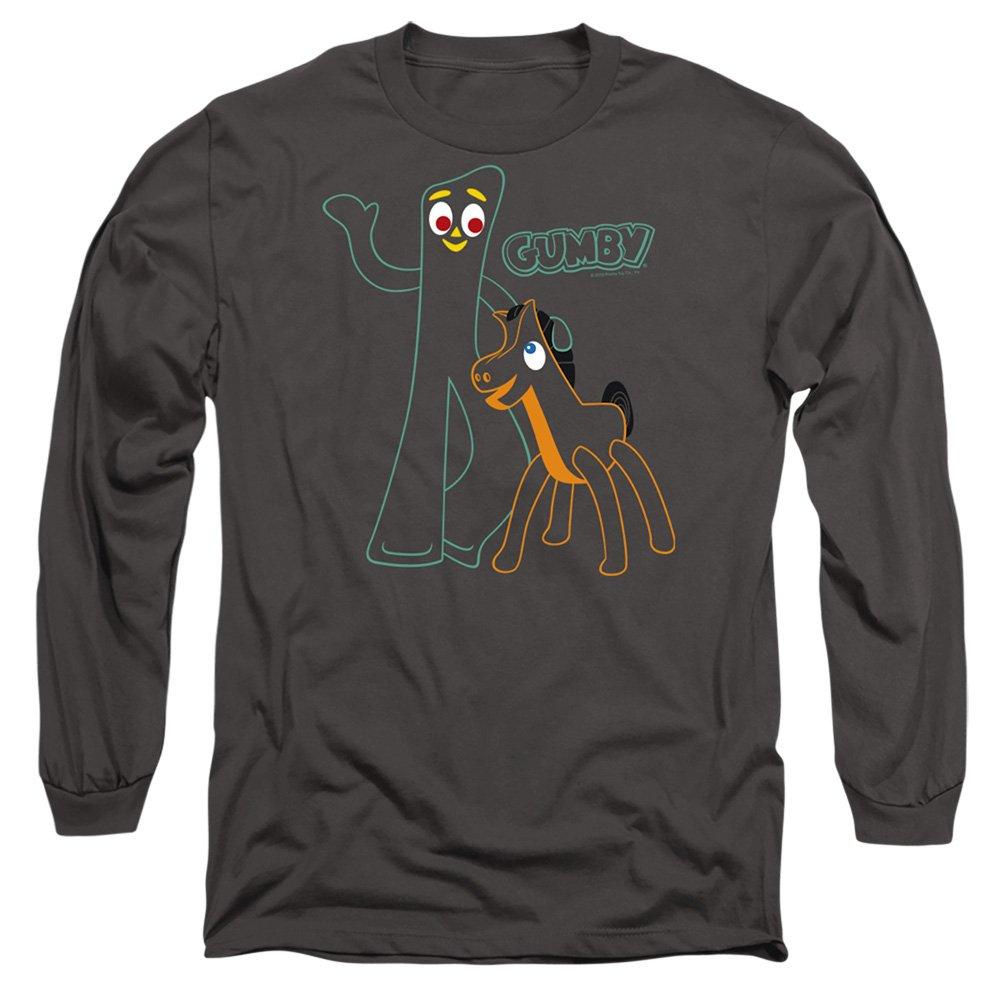 Grey - Other - Gumby Outlines Long Sleeve T-Shirt Charcoal - 1