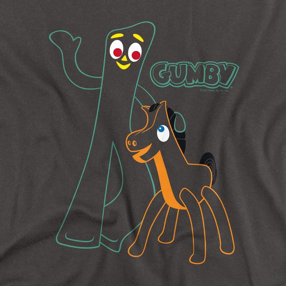 Grey - Other - Gumby Outlines Long Sleeve T-Shirt Charcoal - 2