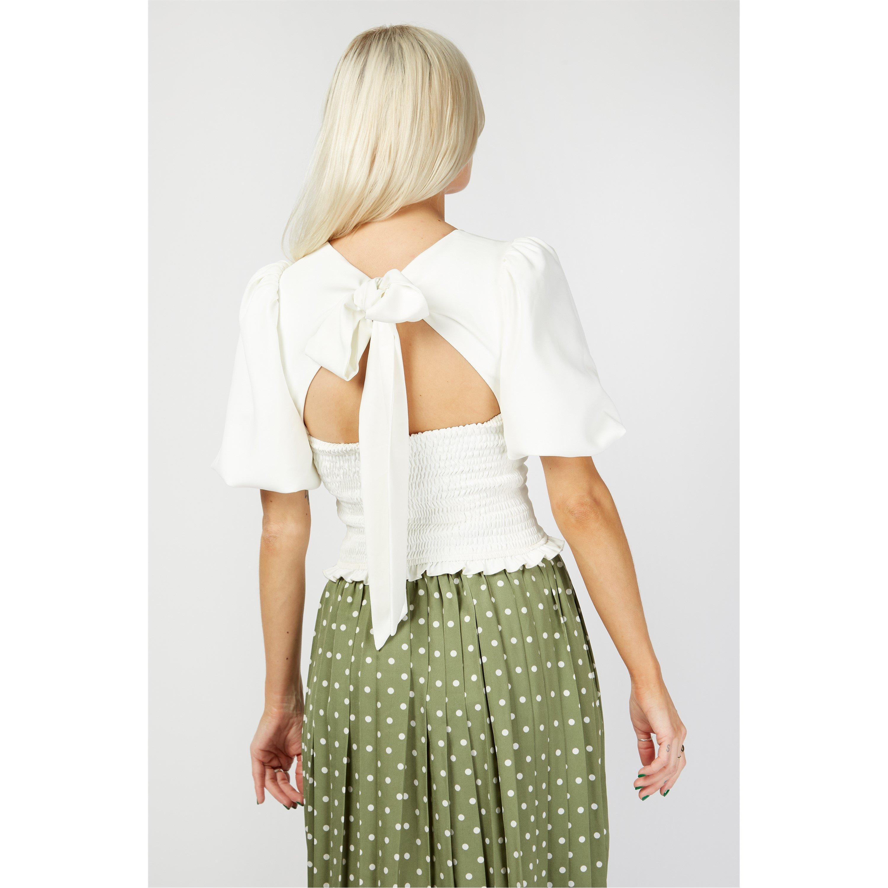 Cream - Little Mistress - Short-Sleeve Crop Top - 3
