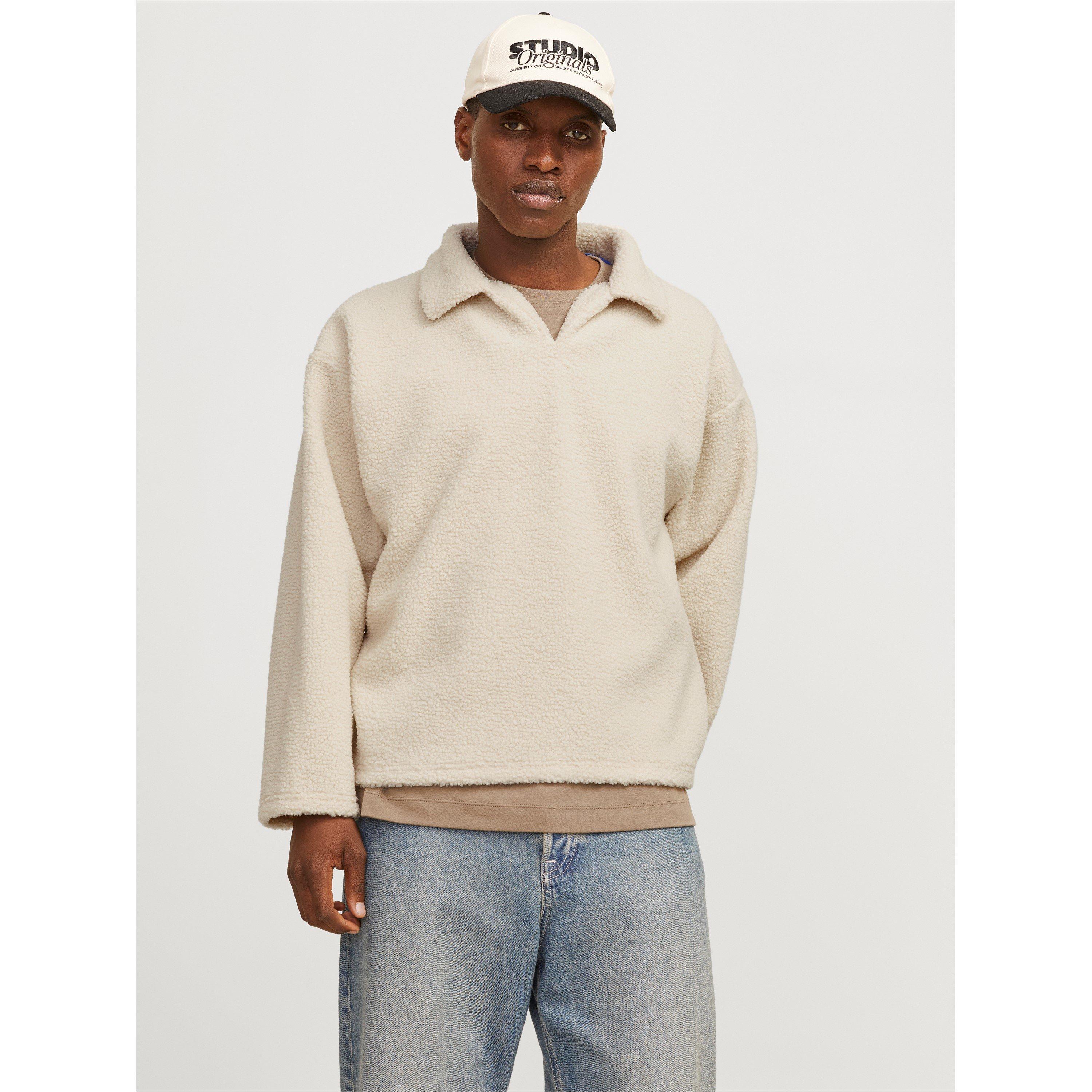 Jack And Jones Men's Teddy Crew Neck Jumper - Oatmeal - 2XL
