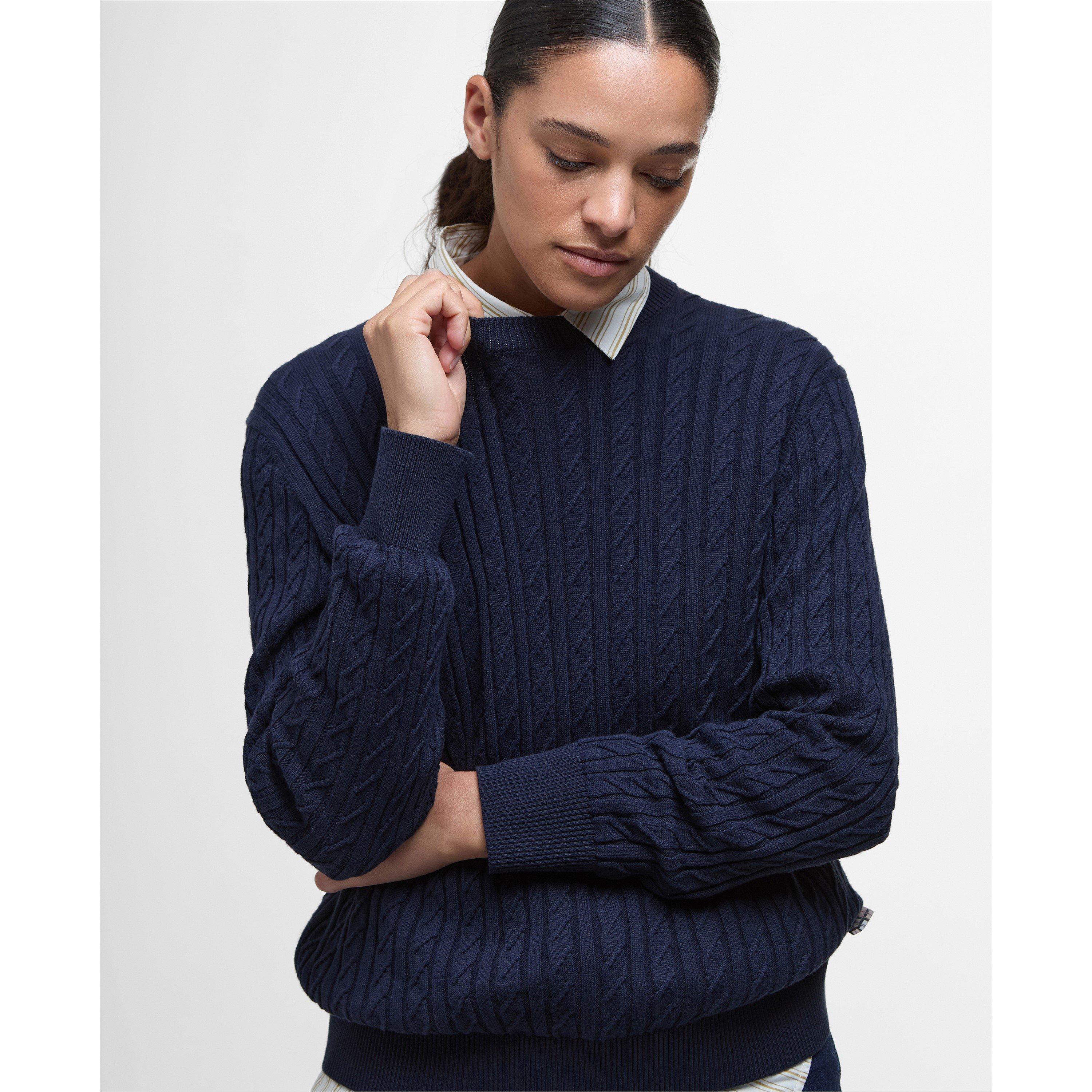 Navy - Barbour - Womens Hartland Crew Neck Jumper - 5