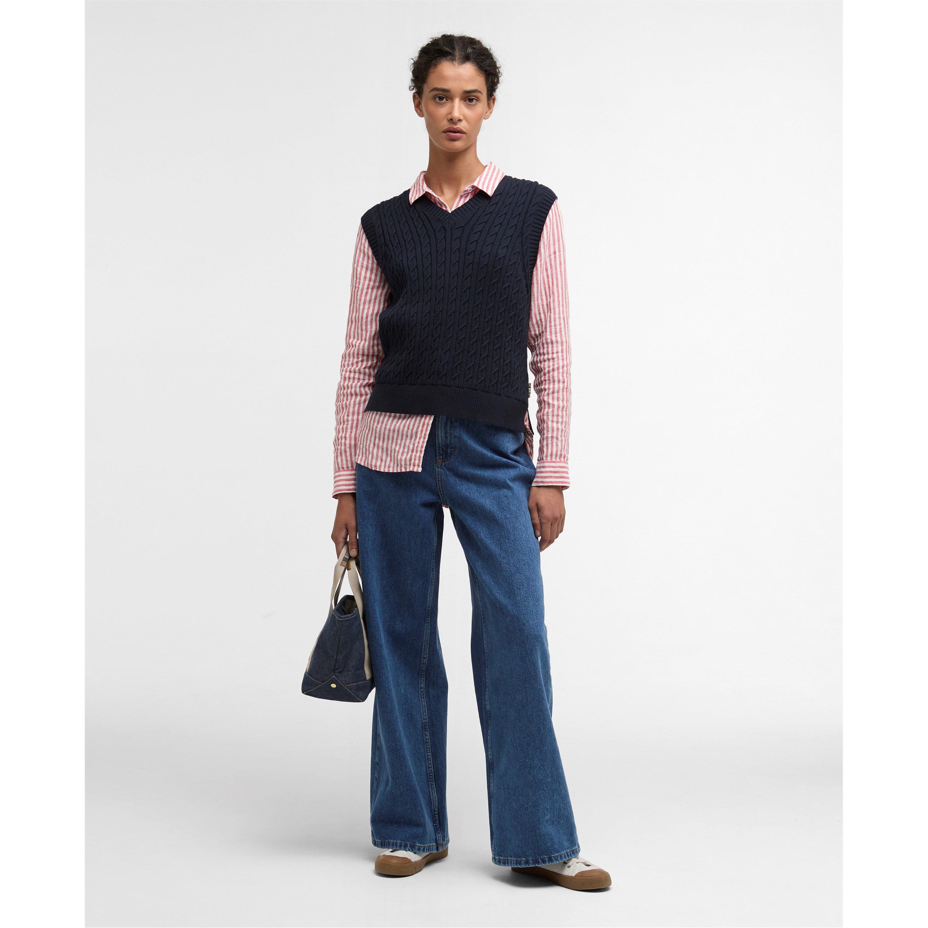 Navy - Barbour - Womens Hartland Crew Neck Jumper - 5