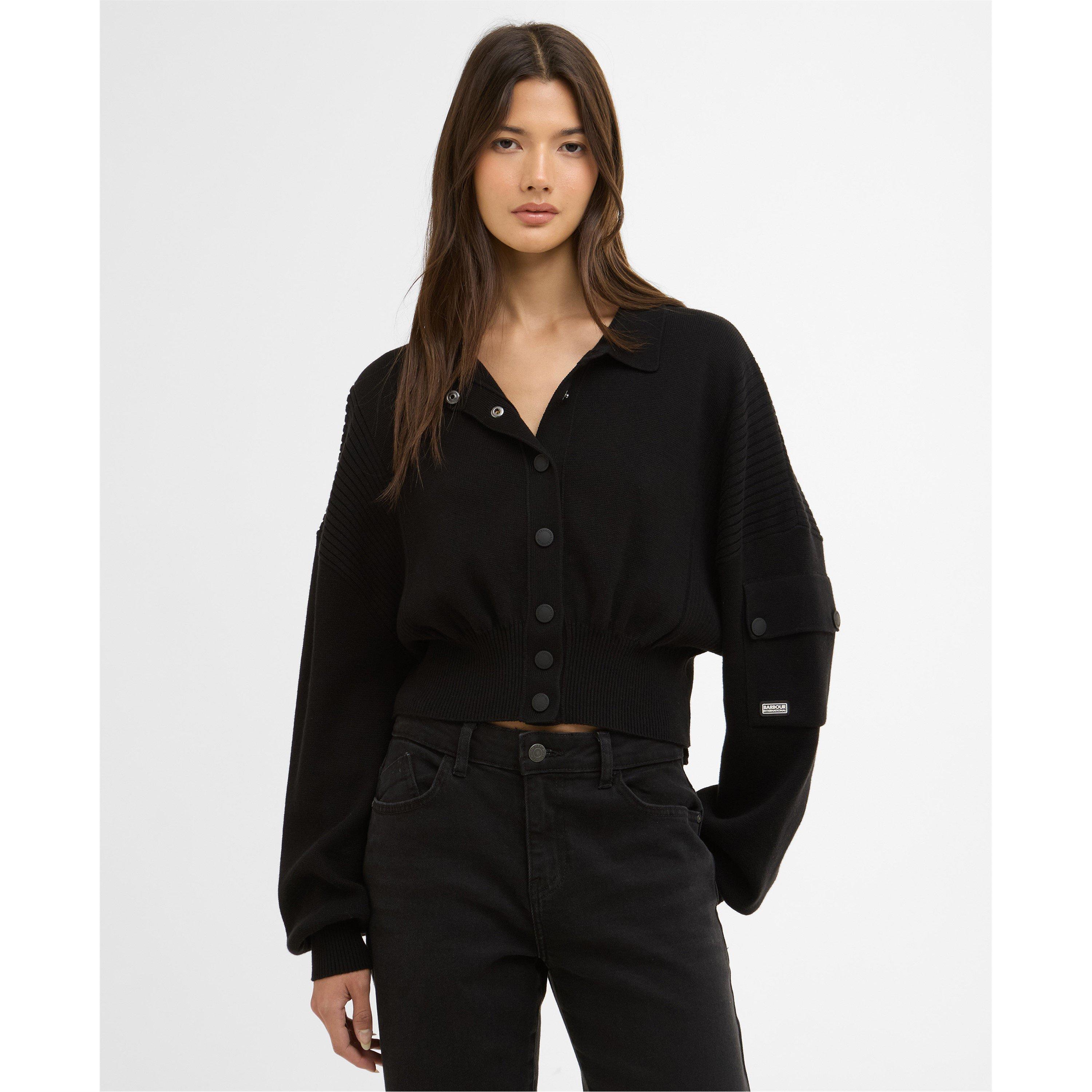 Black - Barbour International - Womens Gigi Knitted Bomber - 2