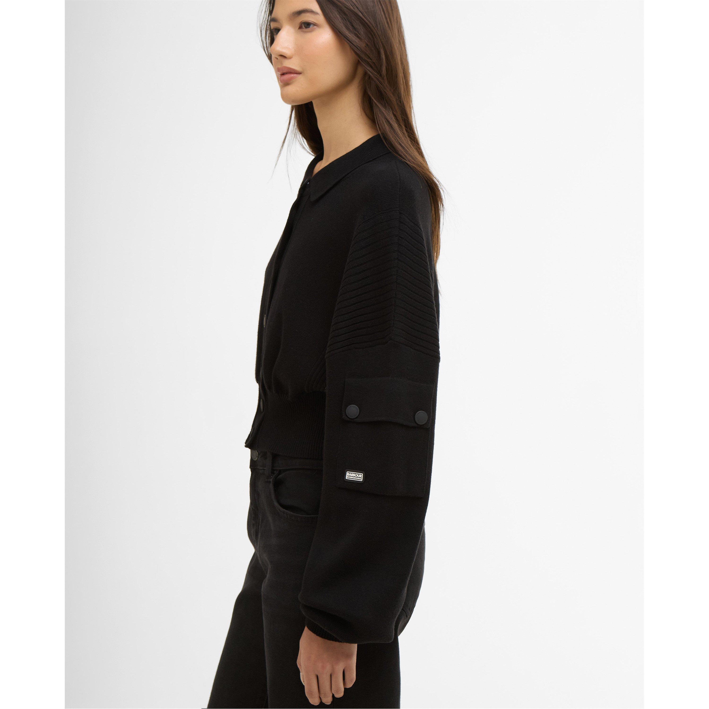 Black - Barbour International - Womens Gigi Knitted Bomber - 4
