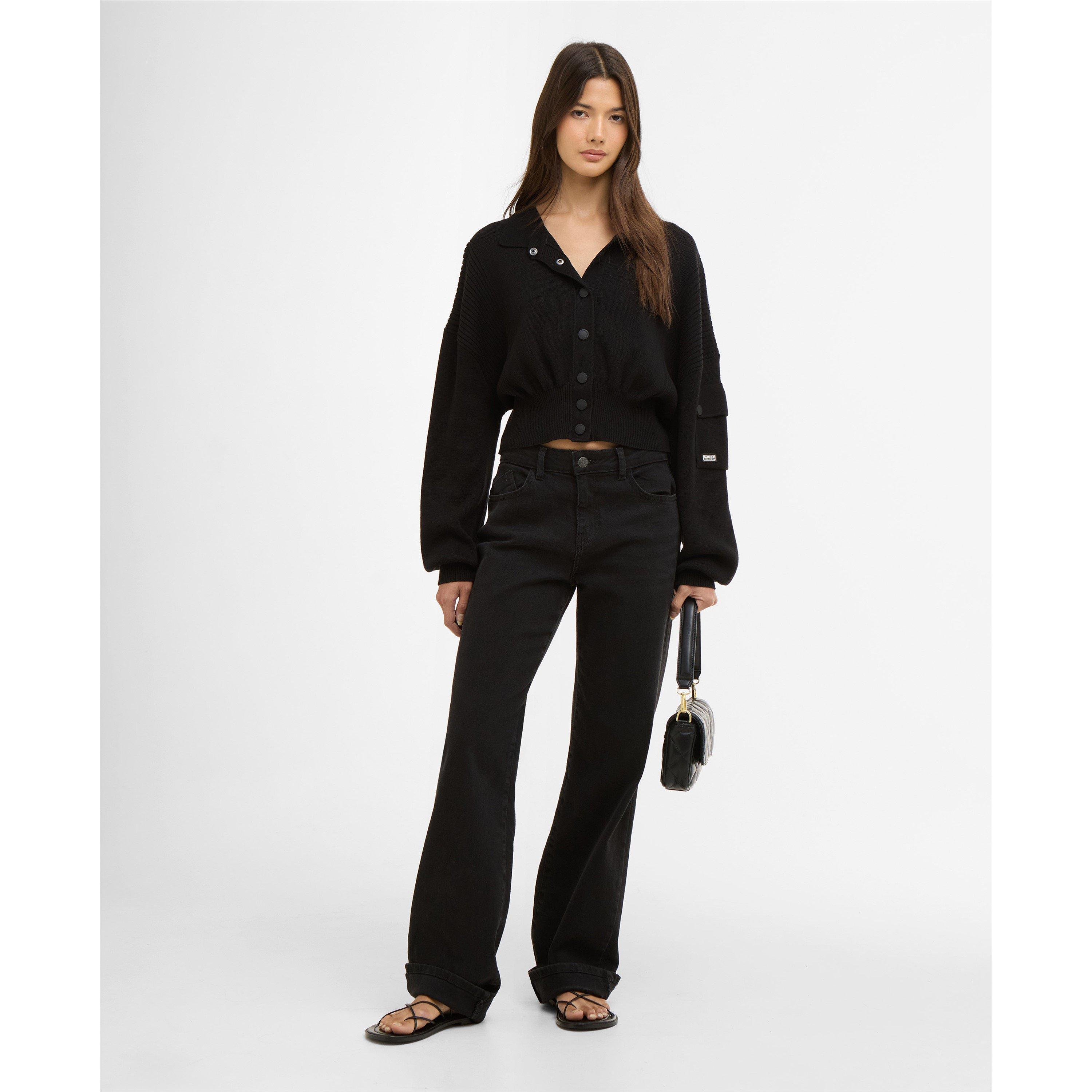 Black - Barbour International - Womens Gigi Knitted Bomber - 6