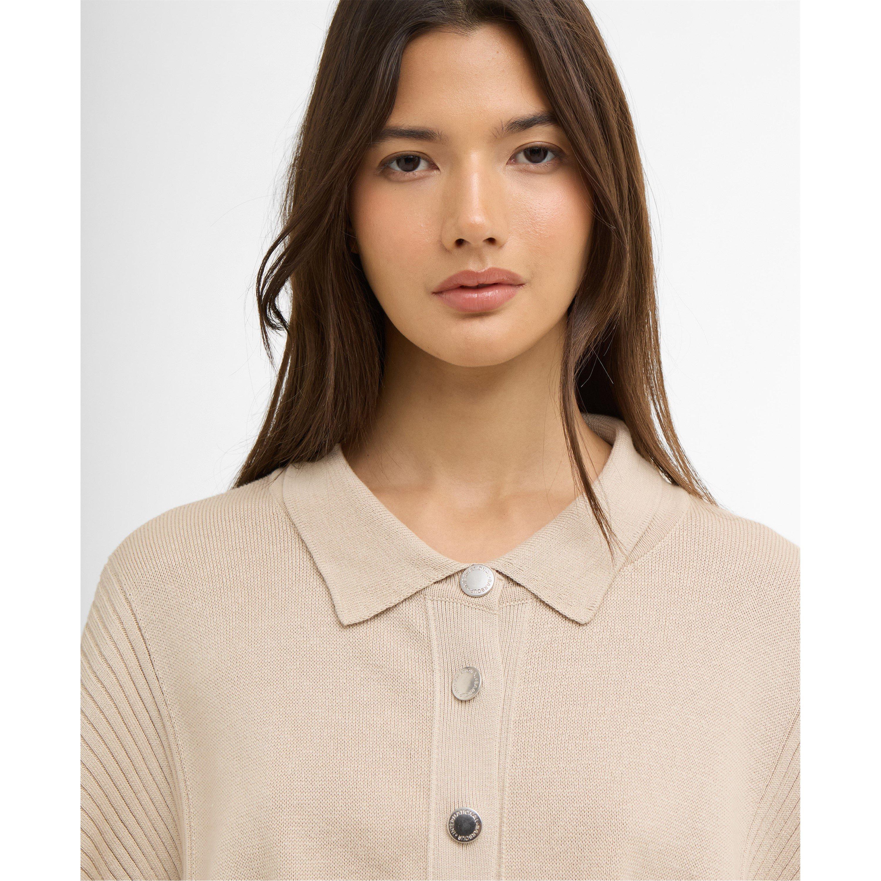 Cement - Barbour International - Womens Gigi Knitted Bomber - 5