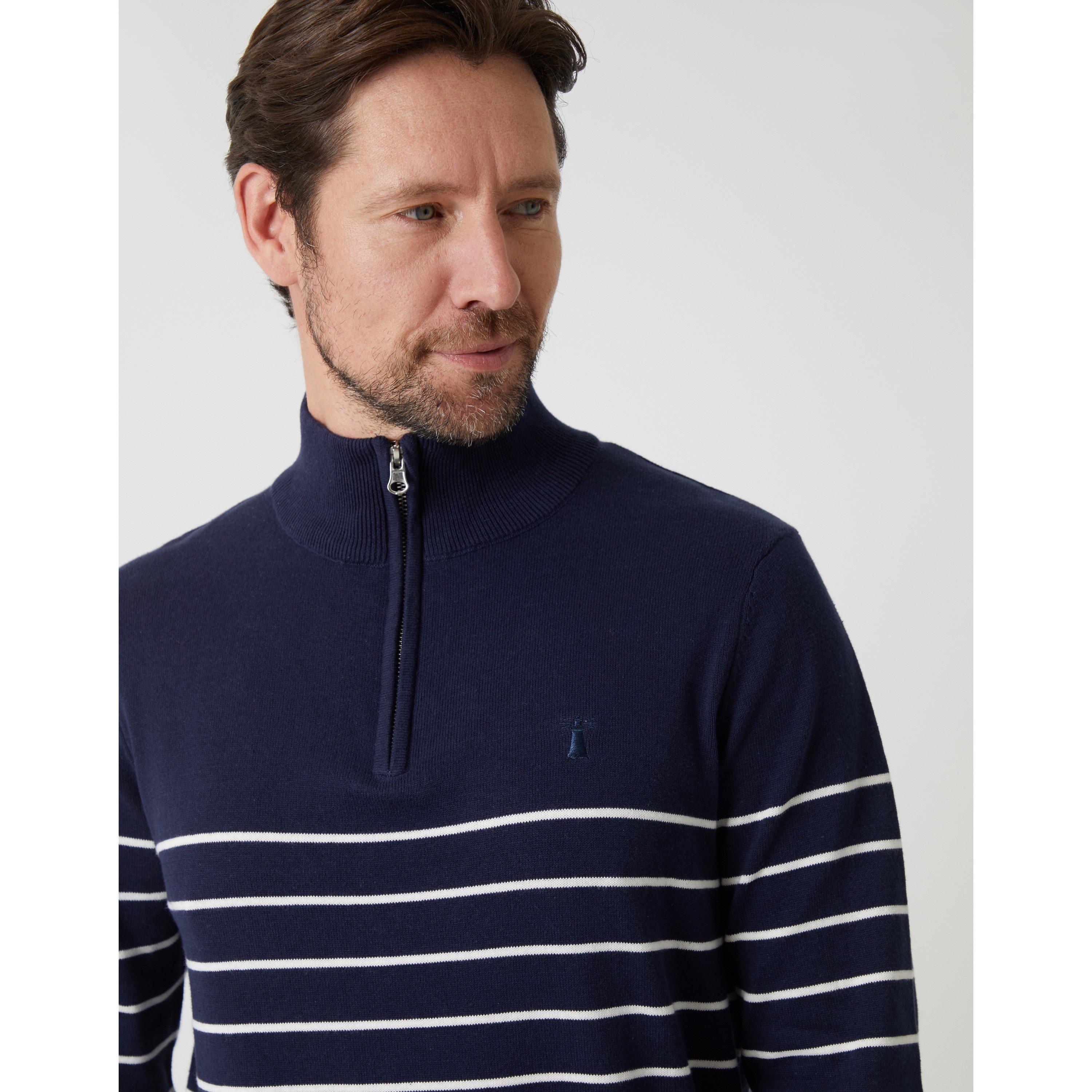 Marine/Ecru - Saltwell - Saltwel Quarter-Zip Knitted Top - 4
