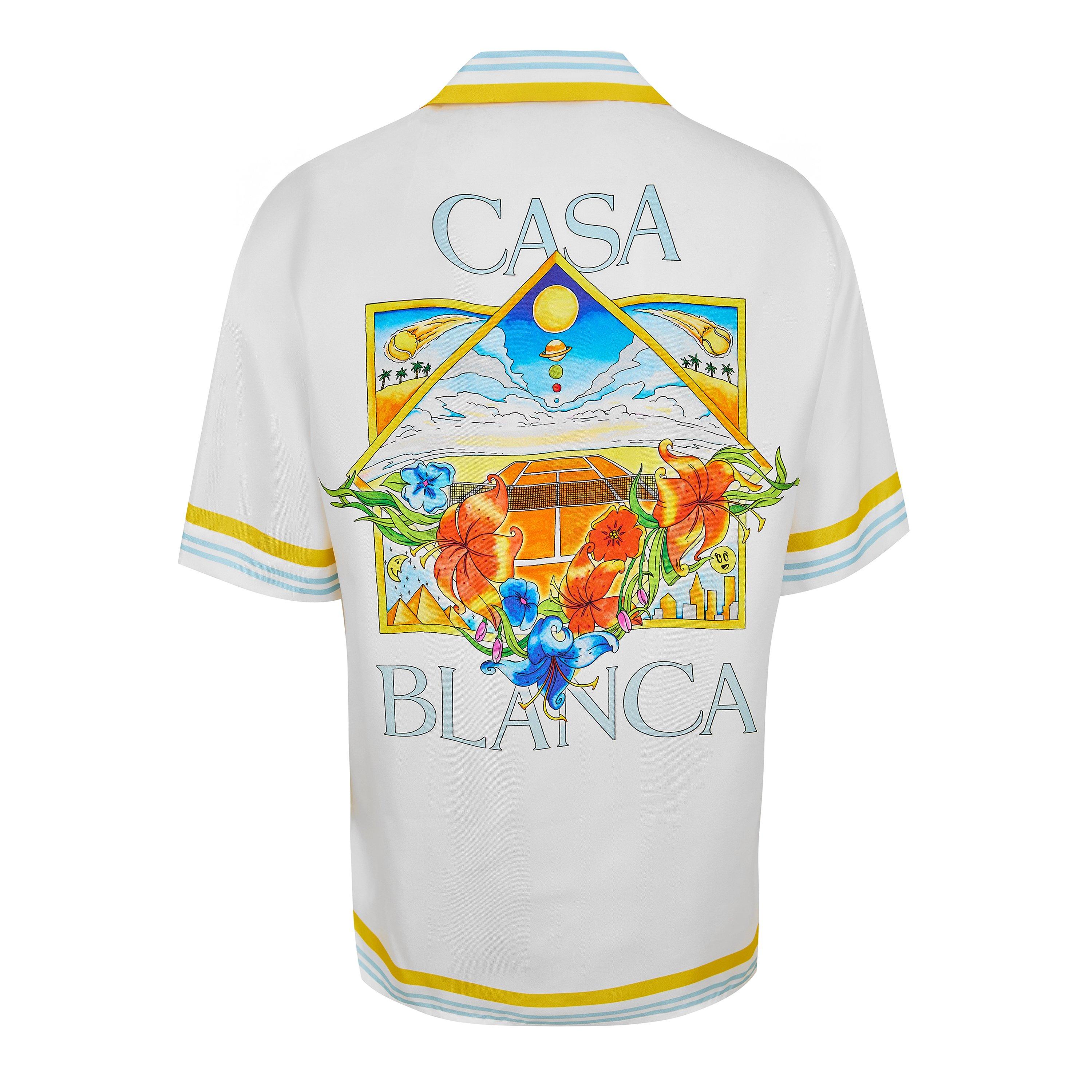 White - Casablanca - Men's Short Sleeve Bowling Shirt - 2