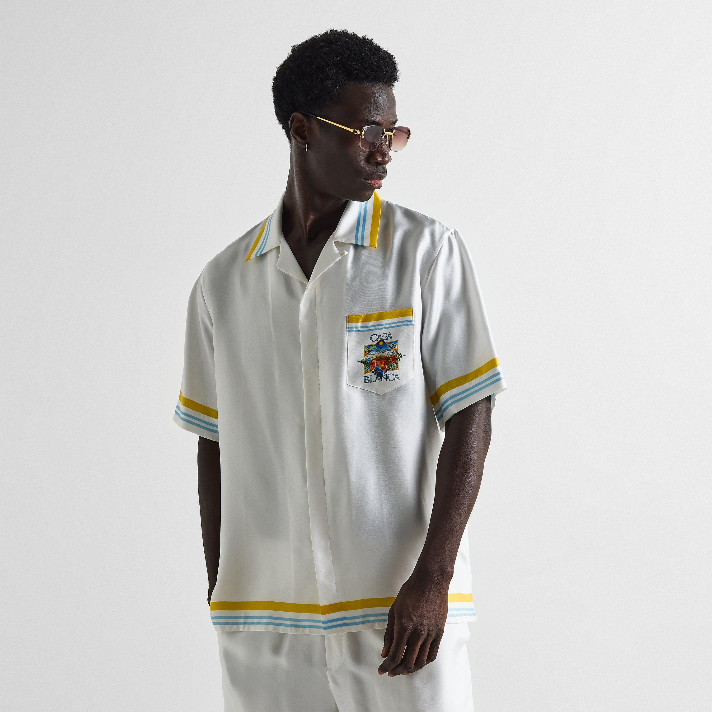 White - Casablanca - Men's Short Sleeve Bowling Shirt - 3