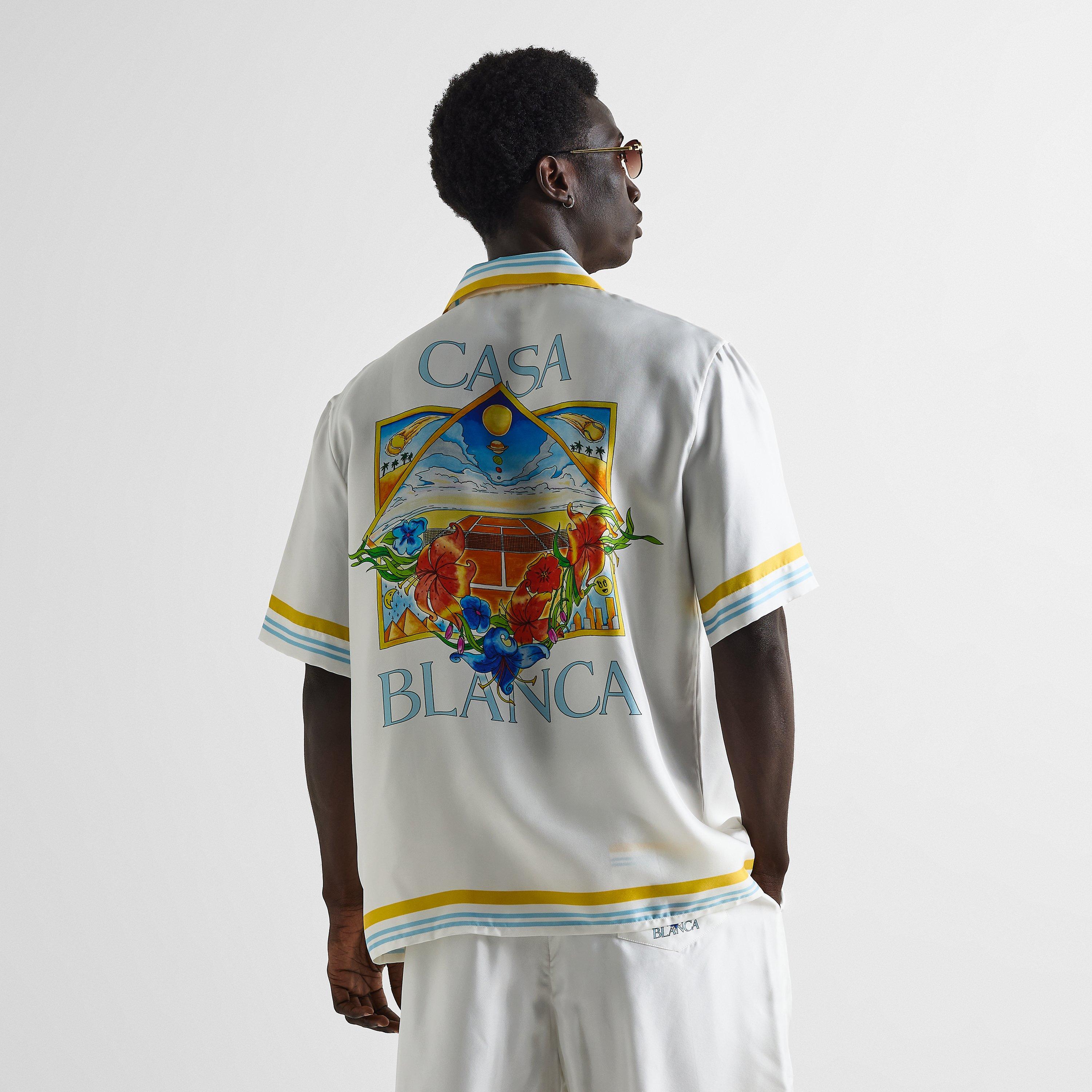 White - Casablanca - Men's Short Sleeve Bowling Shirt - 4