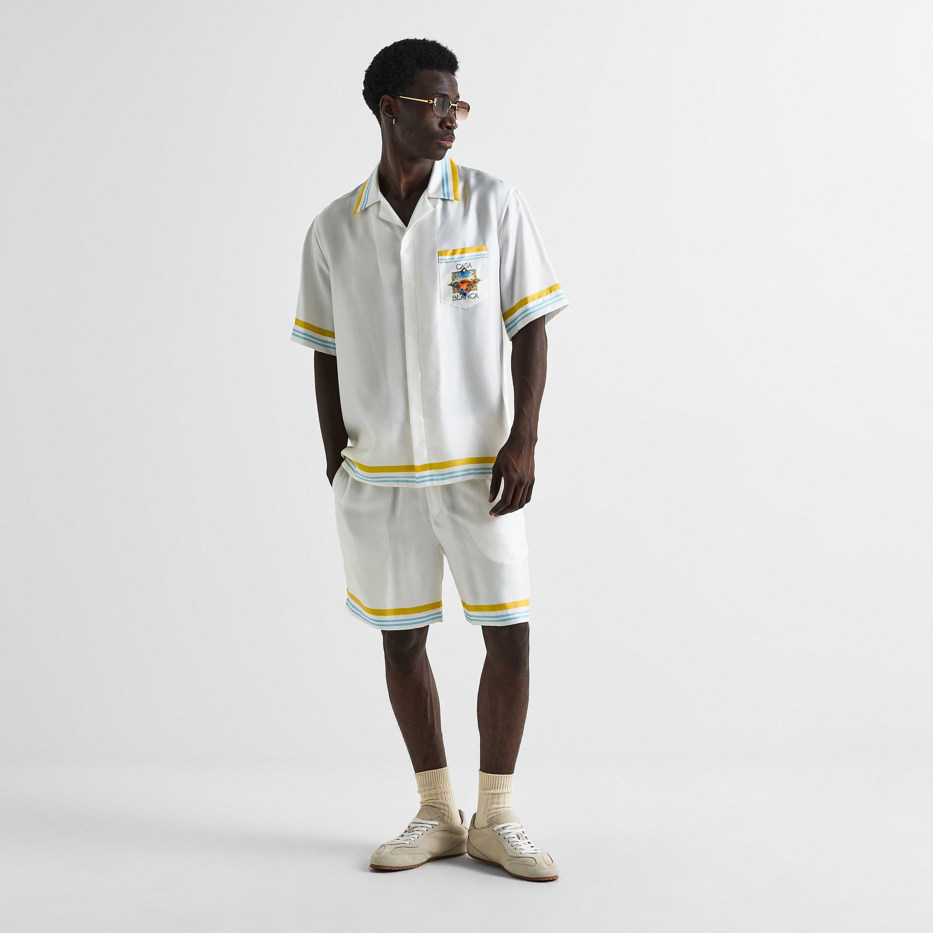 White - Casablanca - Men's Short Sleeve Bowling Shirt - 6