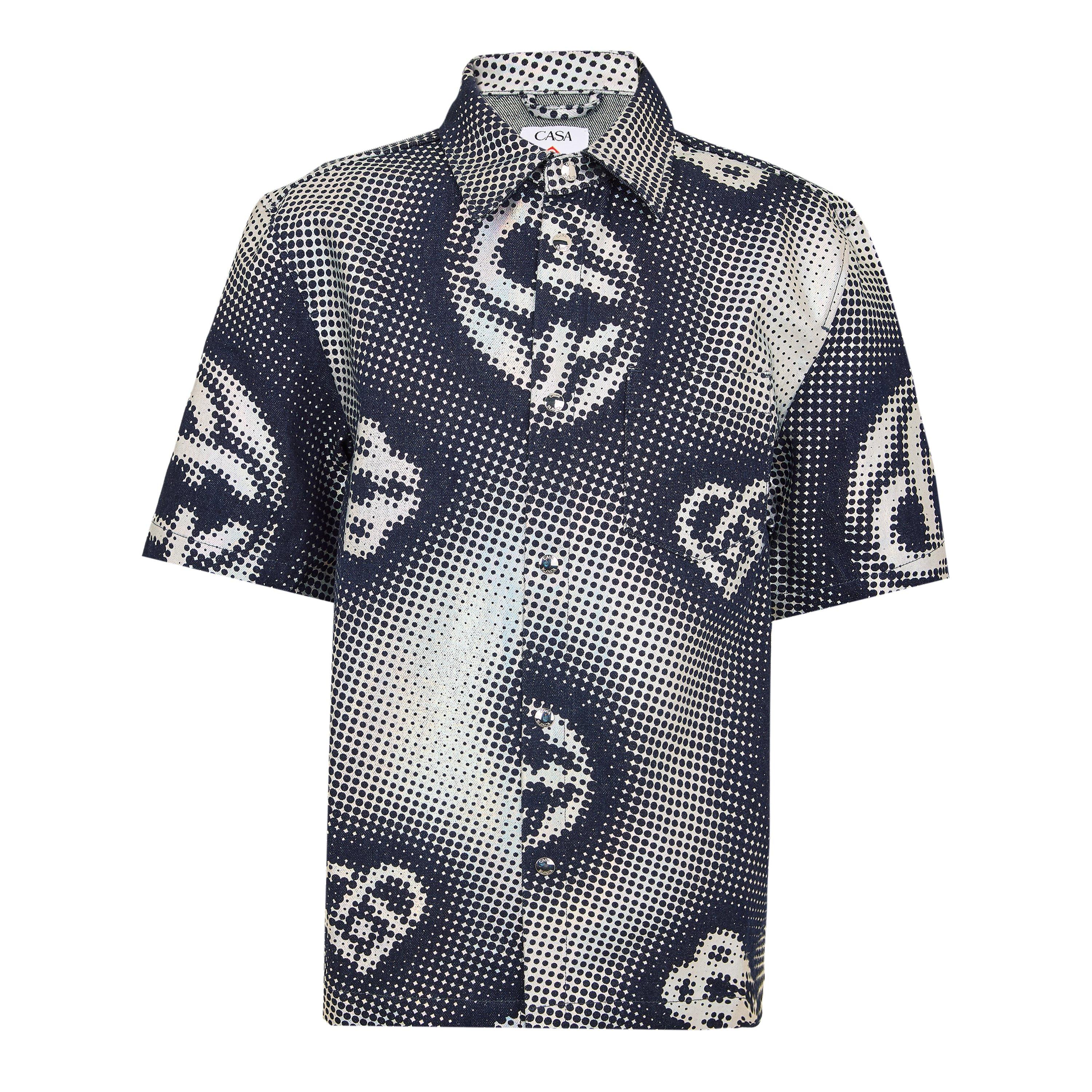 Casablanca Men's Short Sleeve Bowling Shirt - Black - Medium