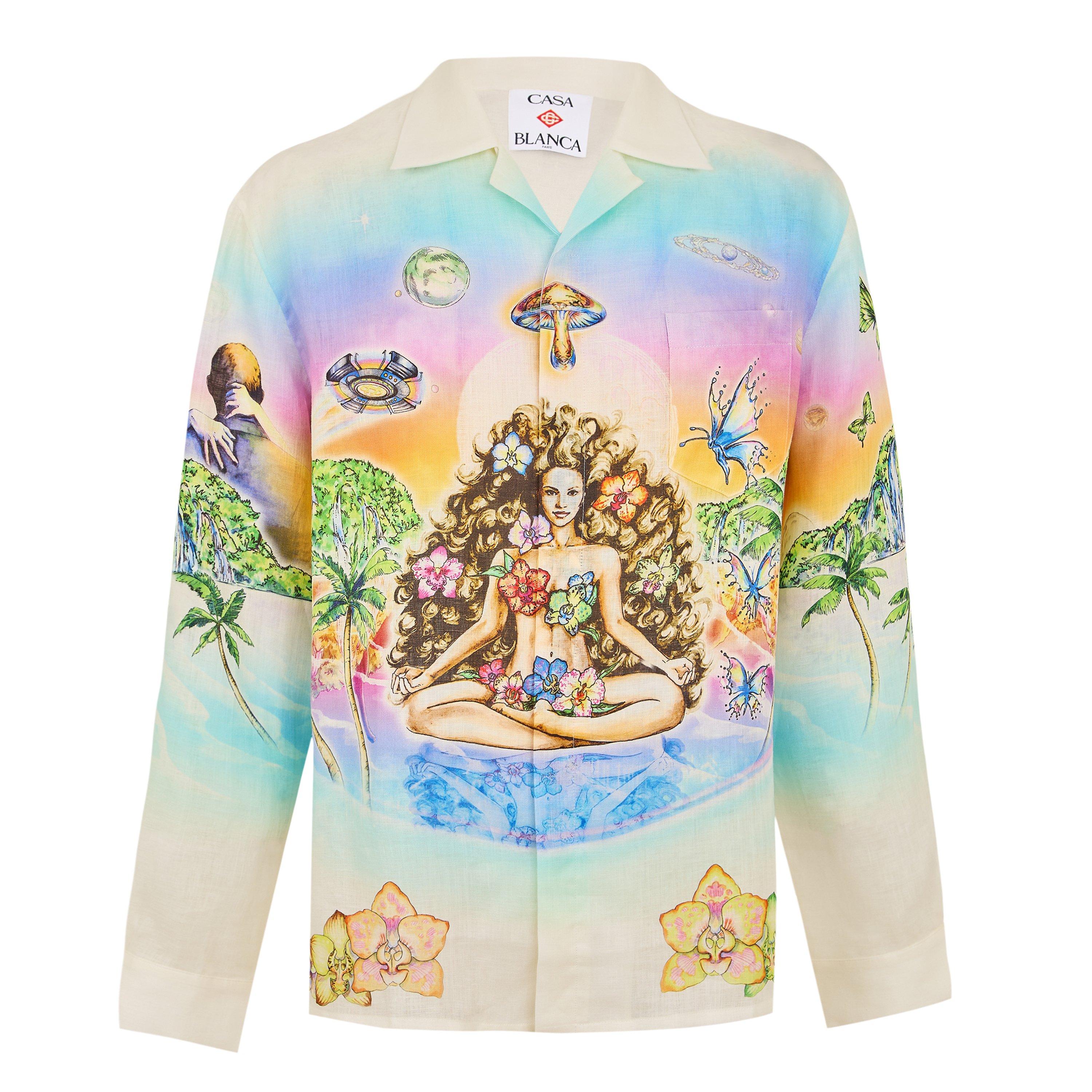 White - Casablanca - Men's Long Sleeve Bowling Shirt - 1