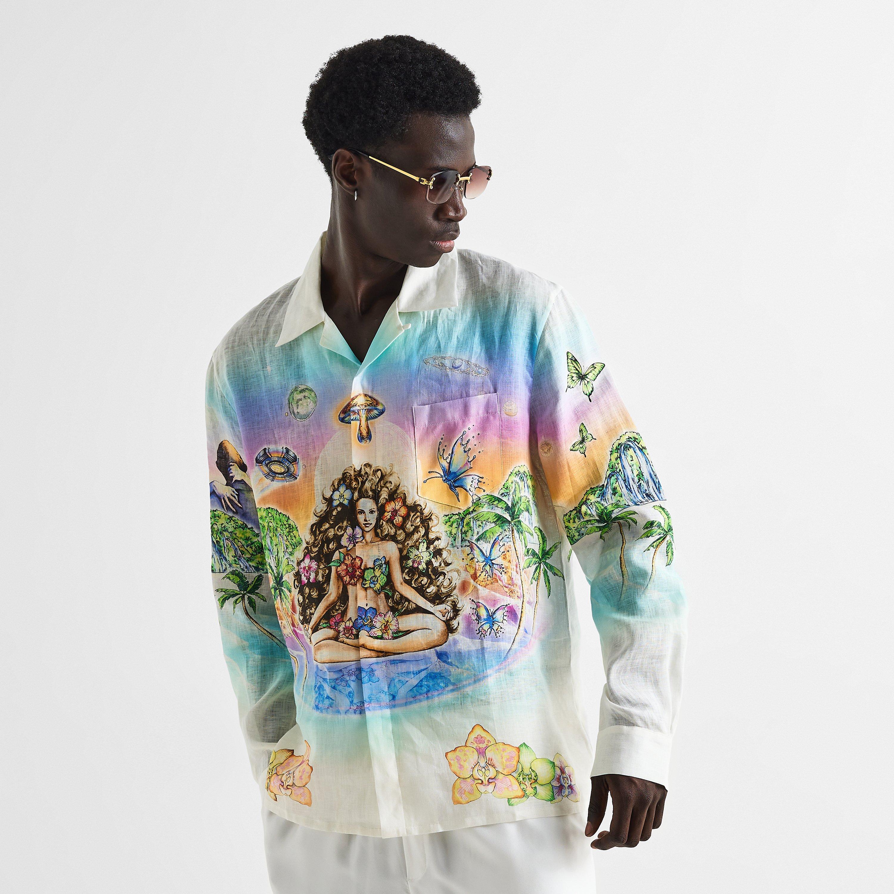 White - Casablanca - Men's Long Sleeve Bowling Shirt - 3