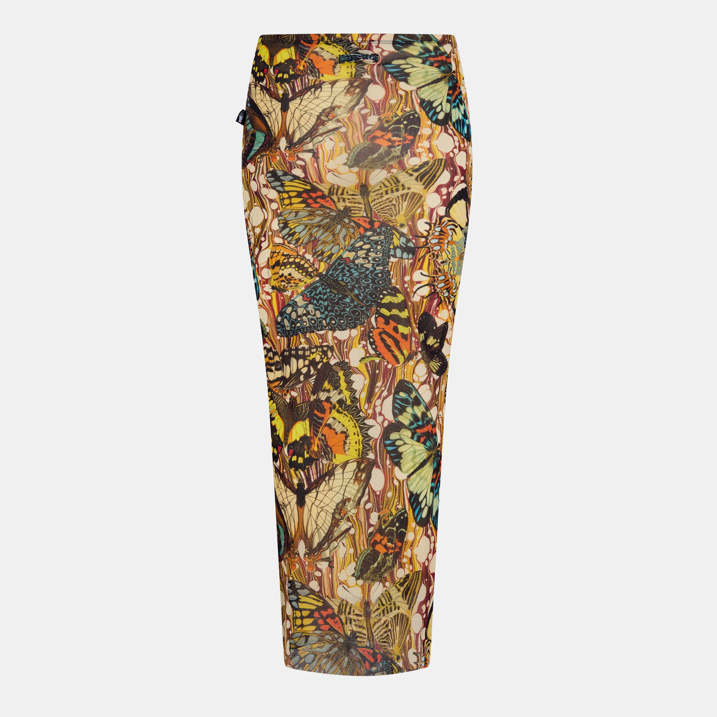 Yellow/Multi - Jean Paul Gaultier - Women's Papillon Maxi Skirt - 2