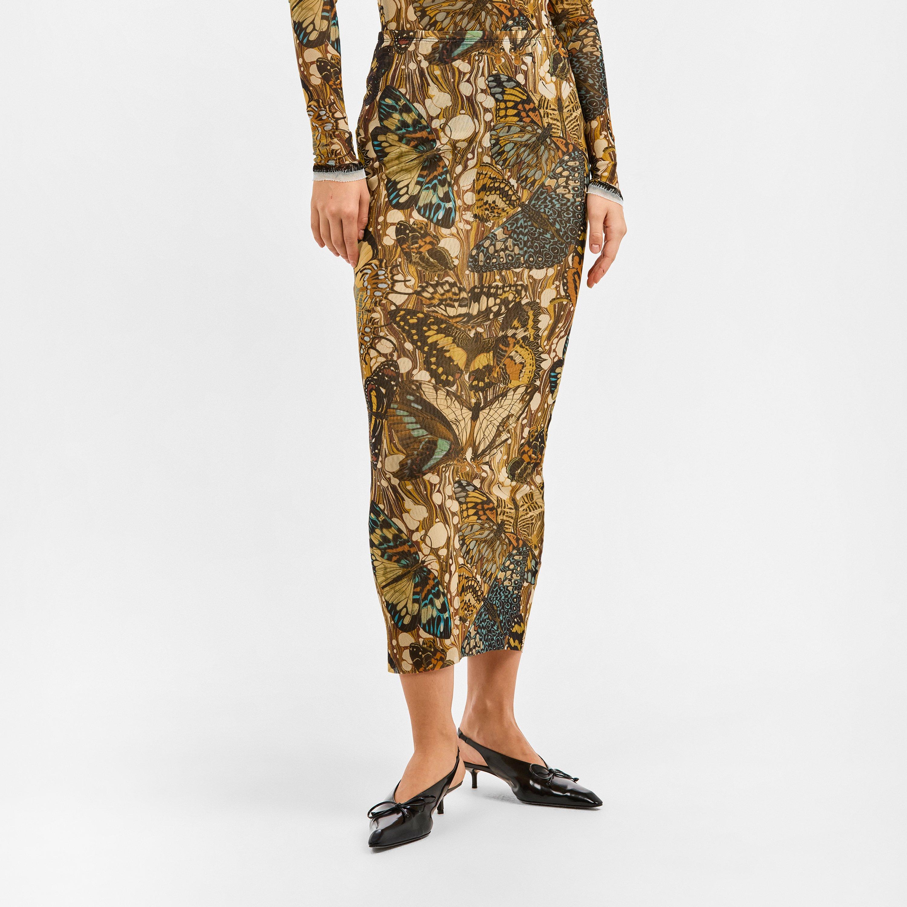 Yellow/Multi - Jean Paul Gaultier - Women's Papillon Maxi Skirt - 3