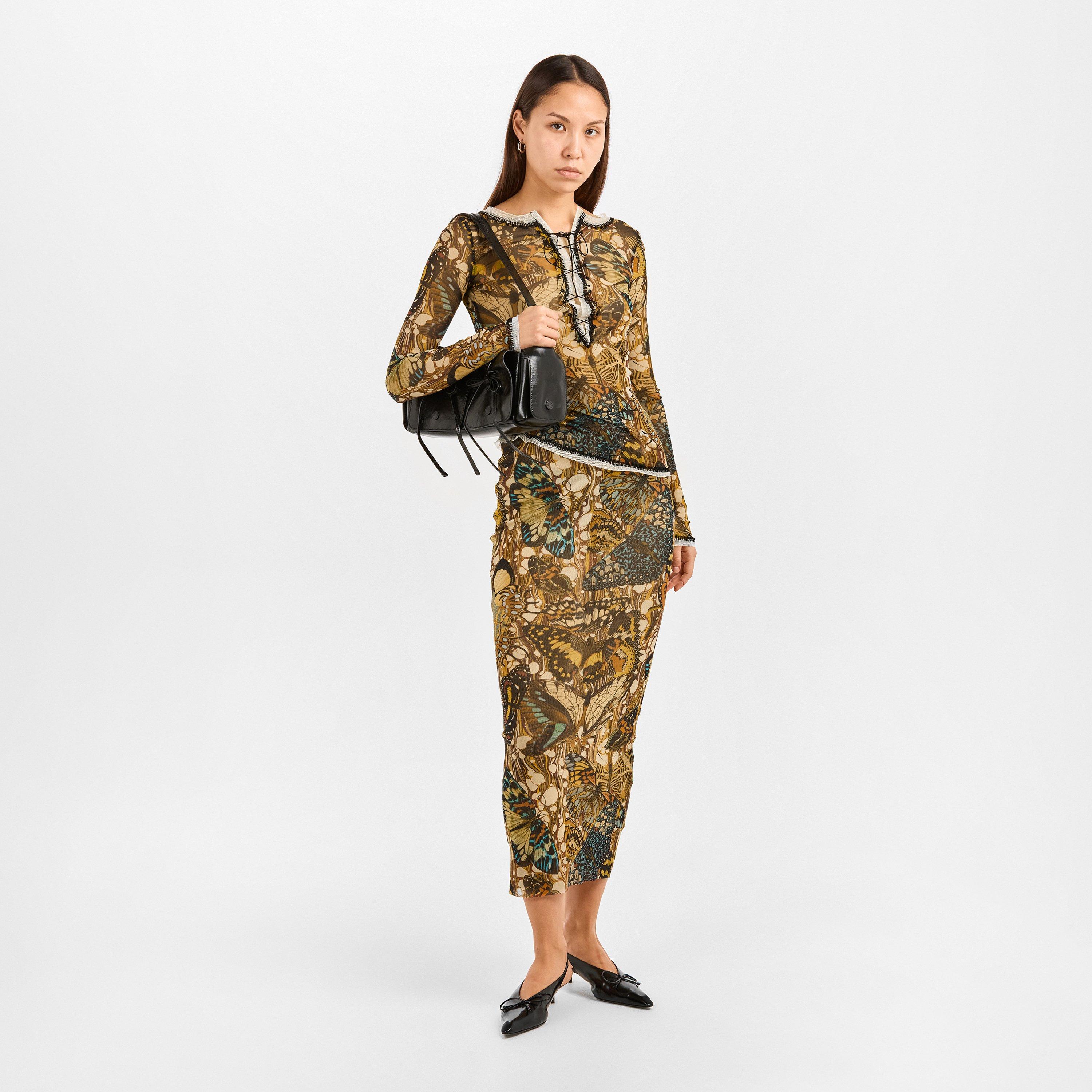 Yellow/Multi - Jean Paul Gaultier - Women's Papillon Maxi Skirt - 6