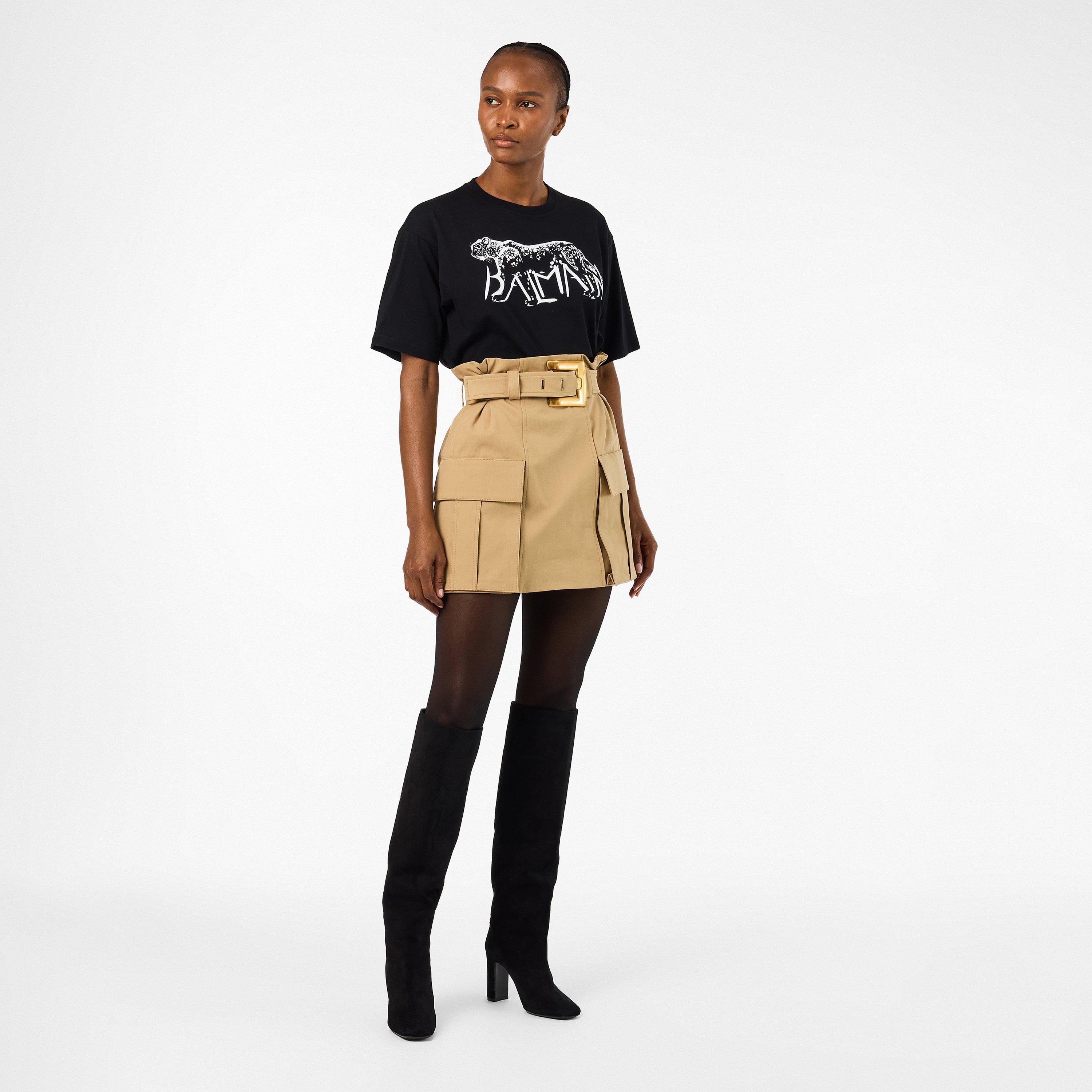 Beige - Balmain - Women's Structured Contemporary Mini Skirt - 6