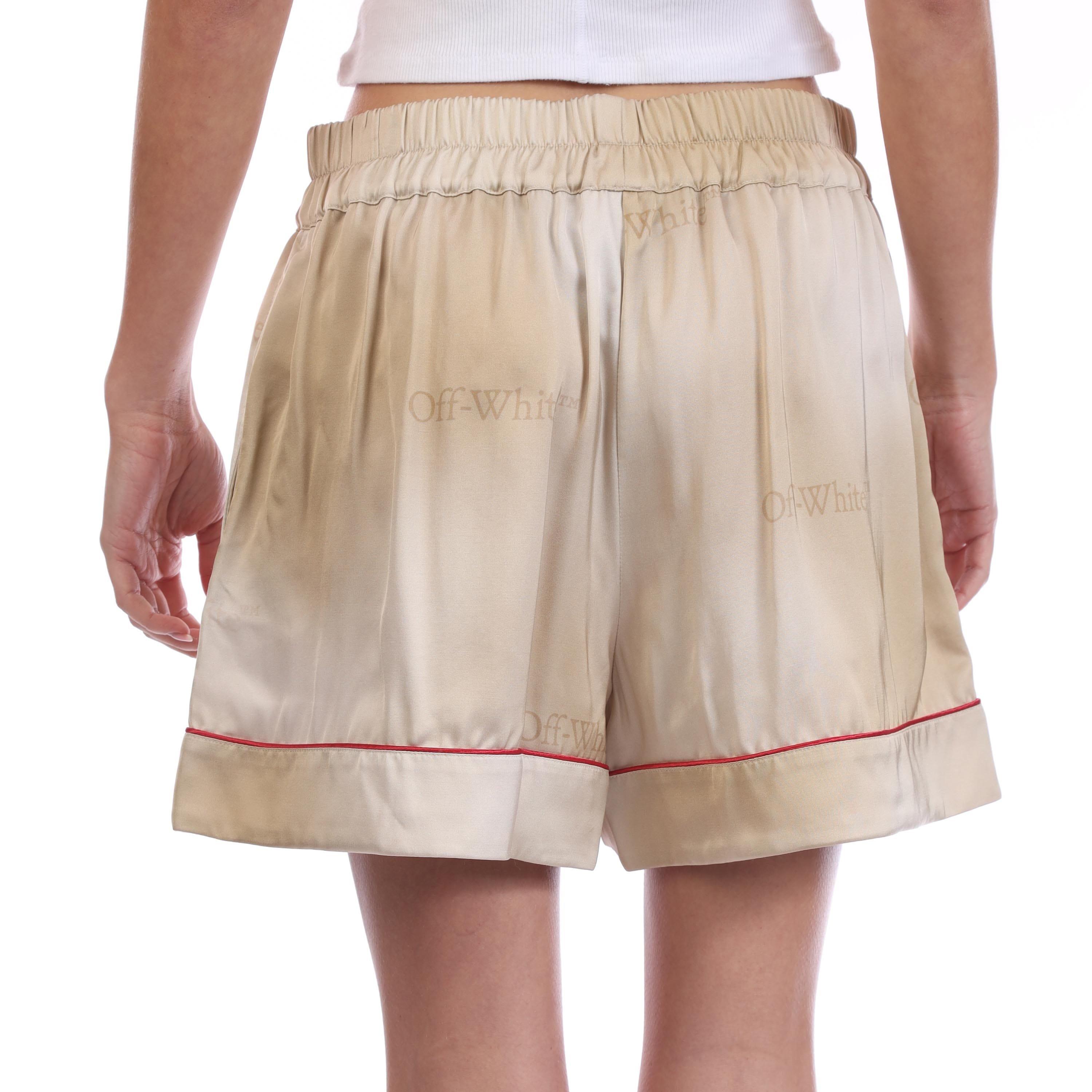 Beige - Off White - Gradient Pyjama Shorts - 3