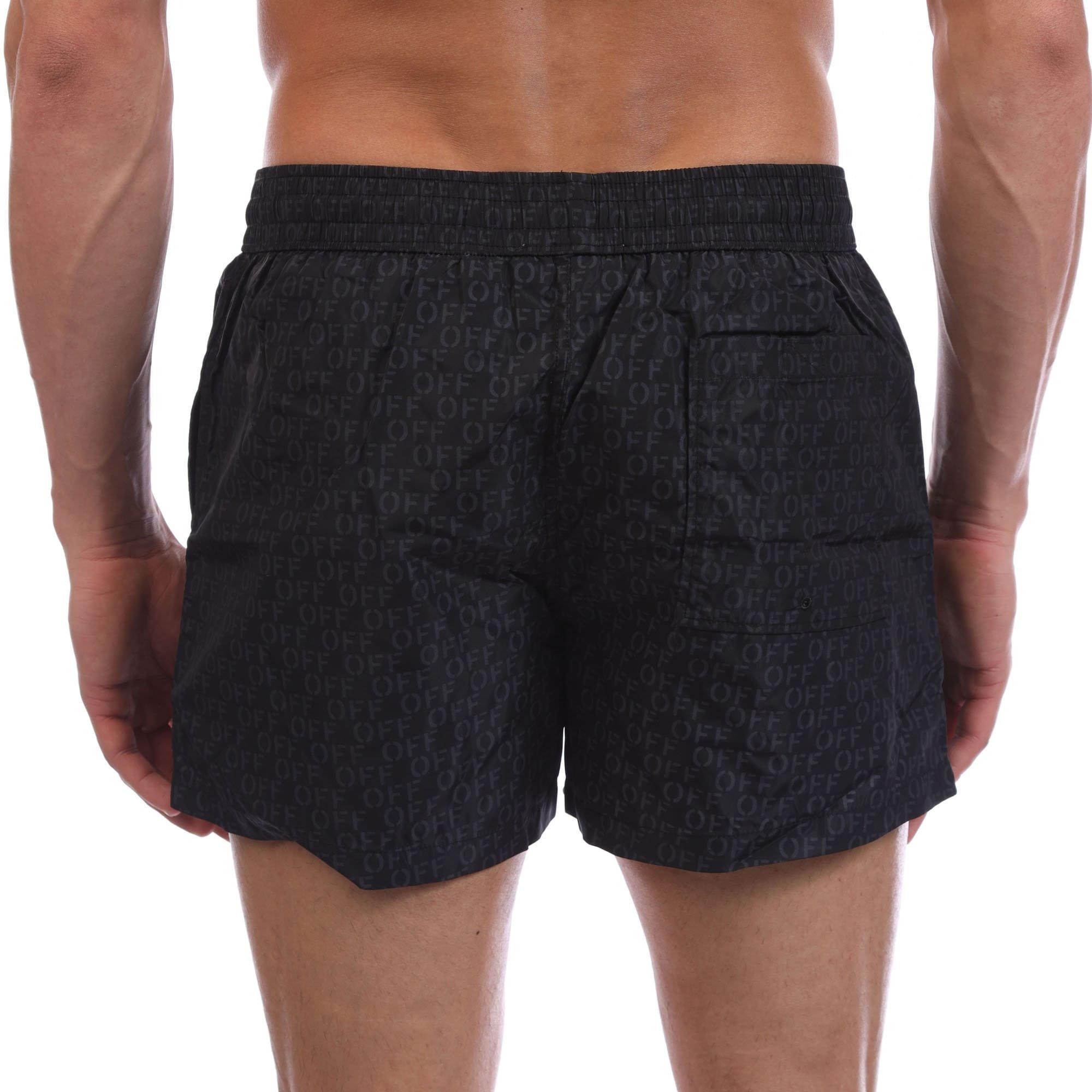 Black - Off White - Allover Swim Shorts - 2