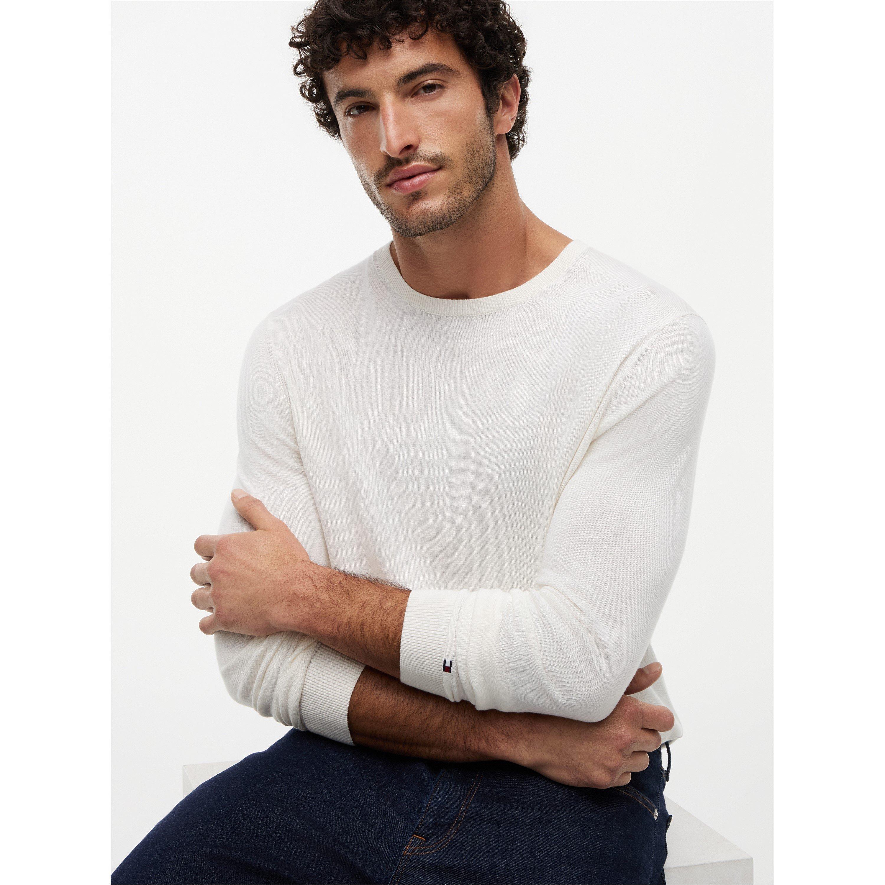 Ivory - Tommy Hilfiger - Men's Crew Neck Jumper - 4