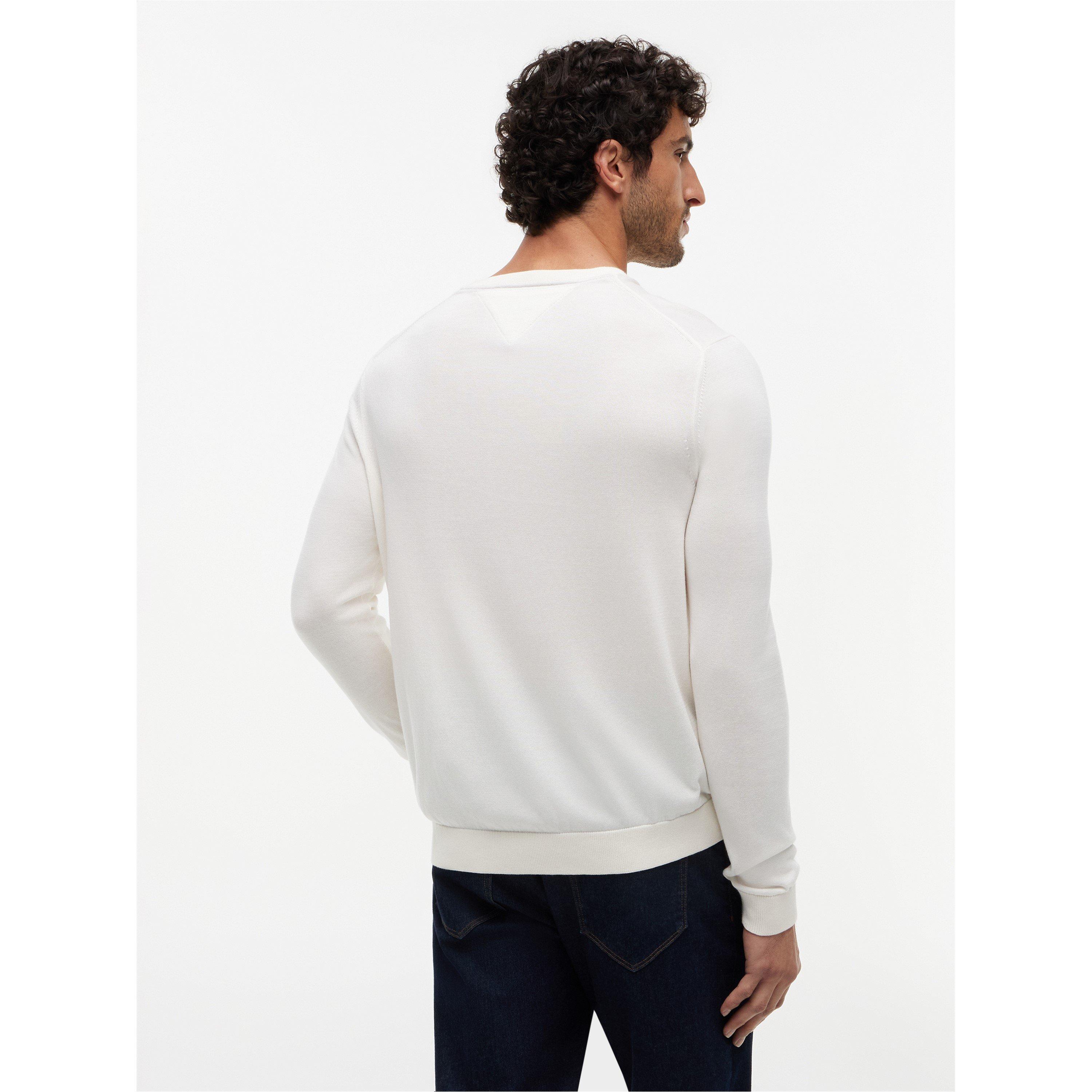 Ivory - Tommy Hilfiger - Men's Crew Neck Jumper - 5