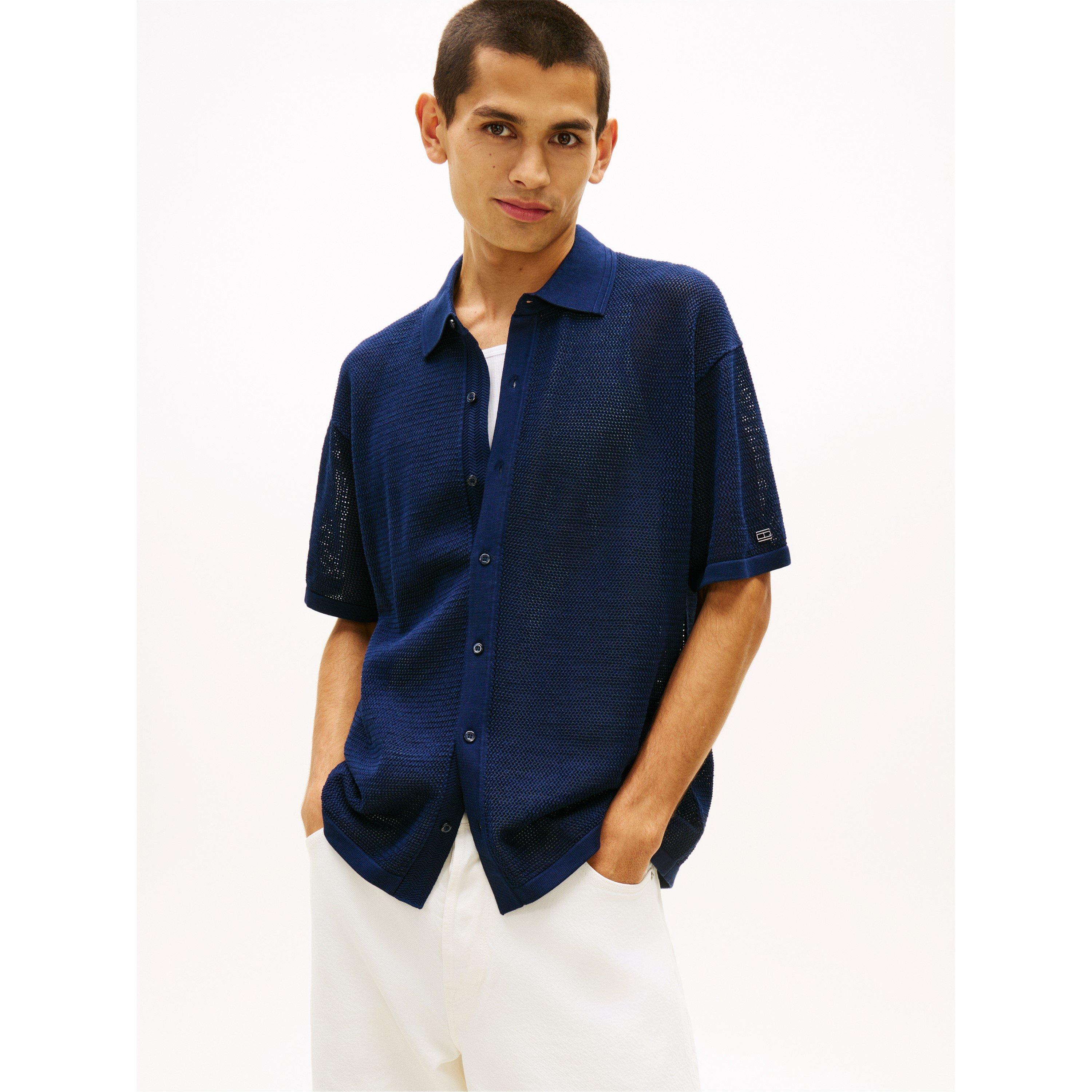 Navy Iris - Tommy Hilfiger - Tommy DC SSKnit Shrt Sn62 - 2