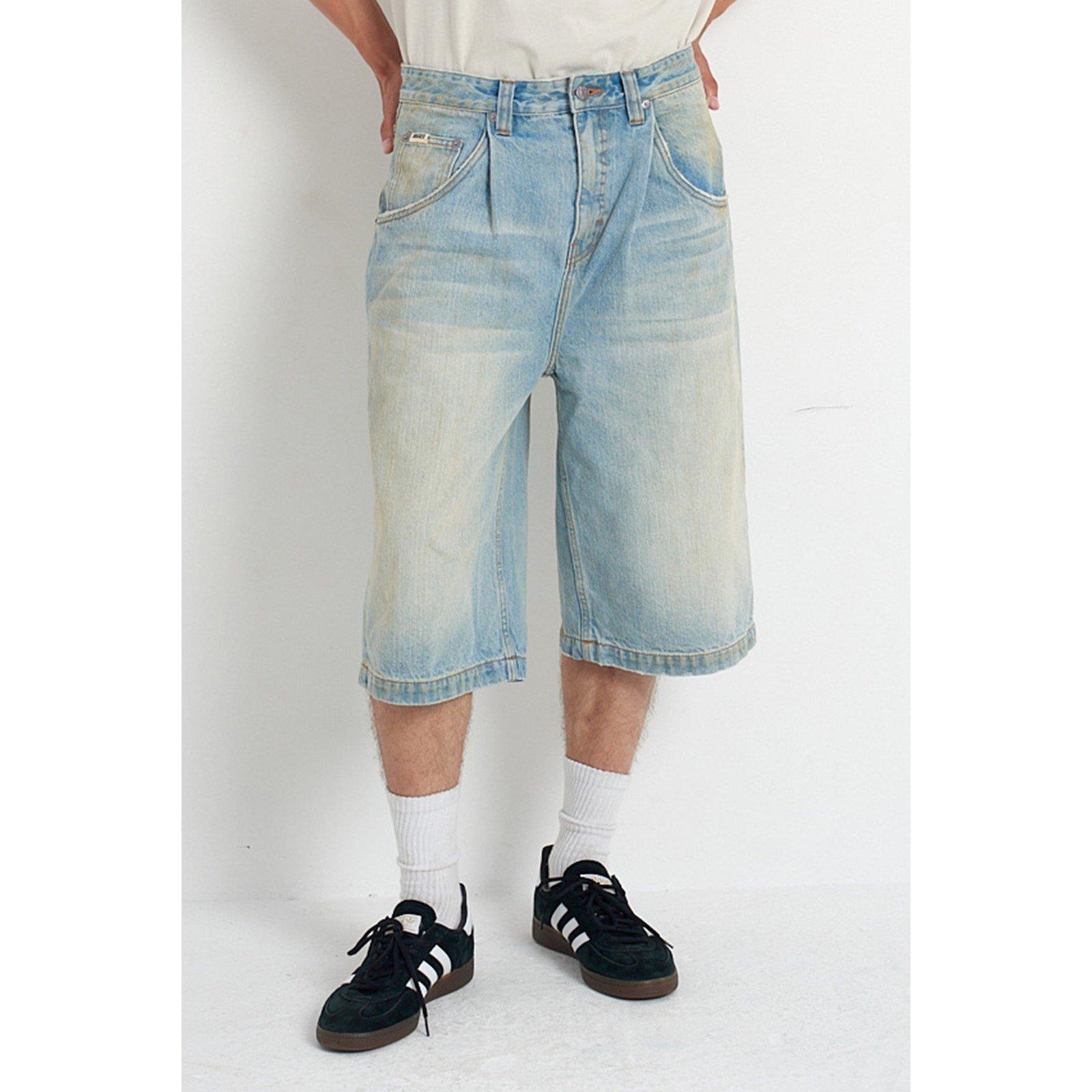 Light Blue - The Ragged Priest - Men's Anchor Short Denim Shorts - 1