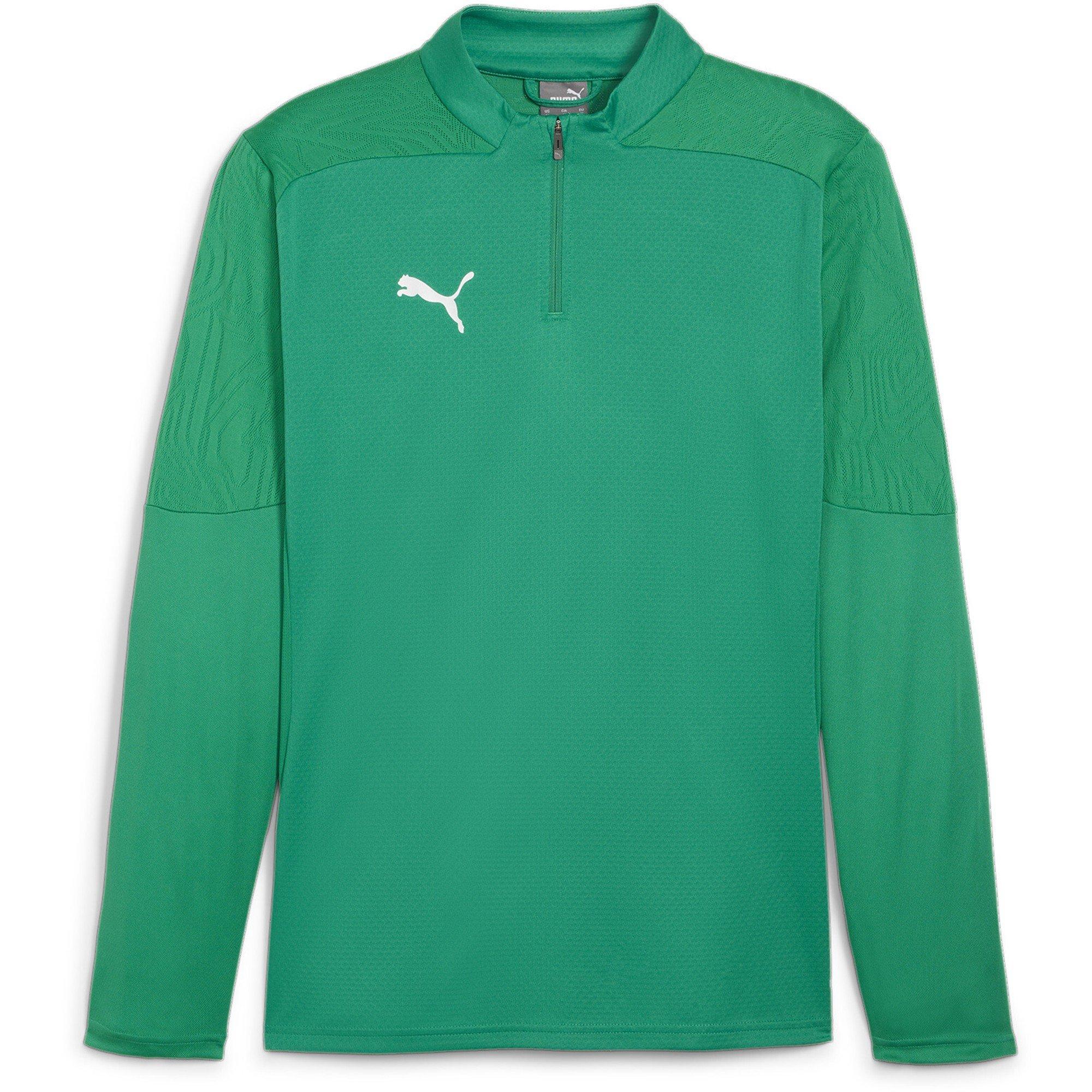 Puma Men's Teamfinal Training 1/4-Zip Fleece - Green/Silver - XS