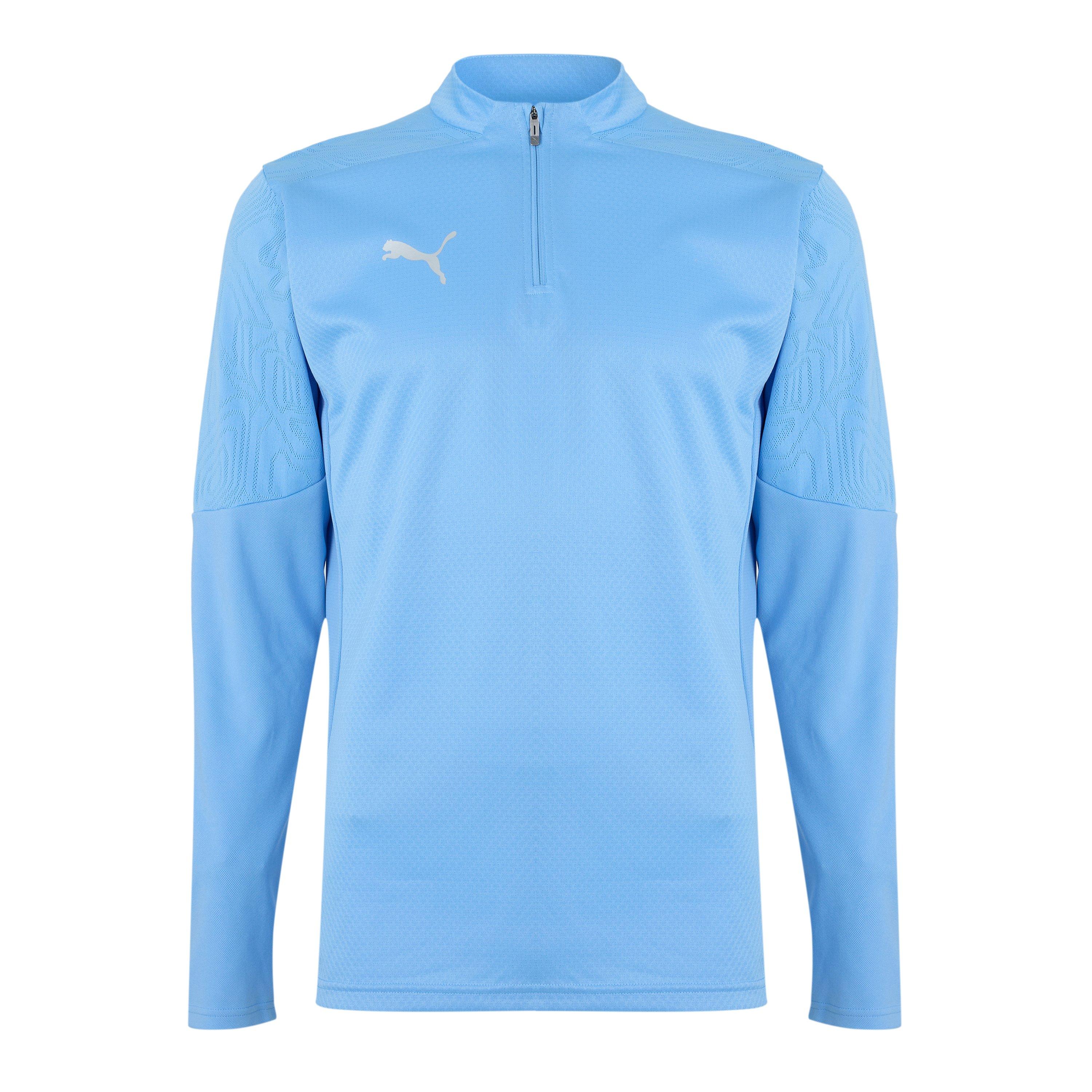 Puma Men's Teamfinal Training 1/4-Zip Fleece - Light Blue/Silv - XL