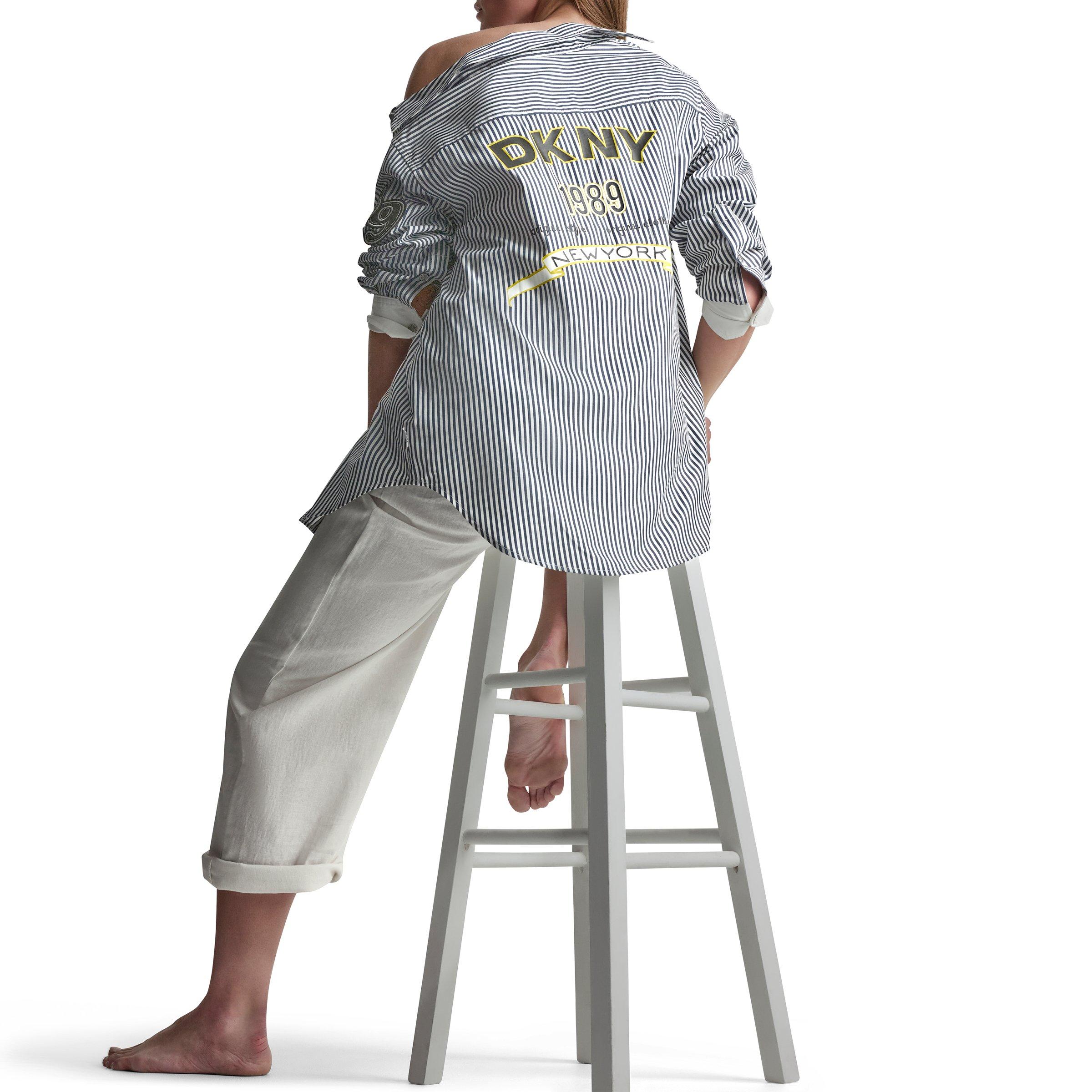 Navy/White - DKNY - DKNY Pinstripe Shirt Ld62 - 4