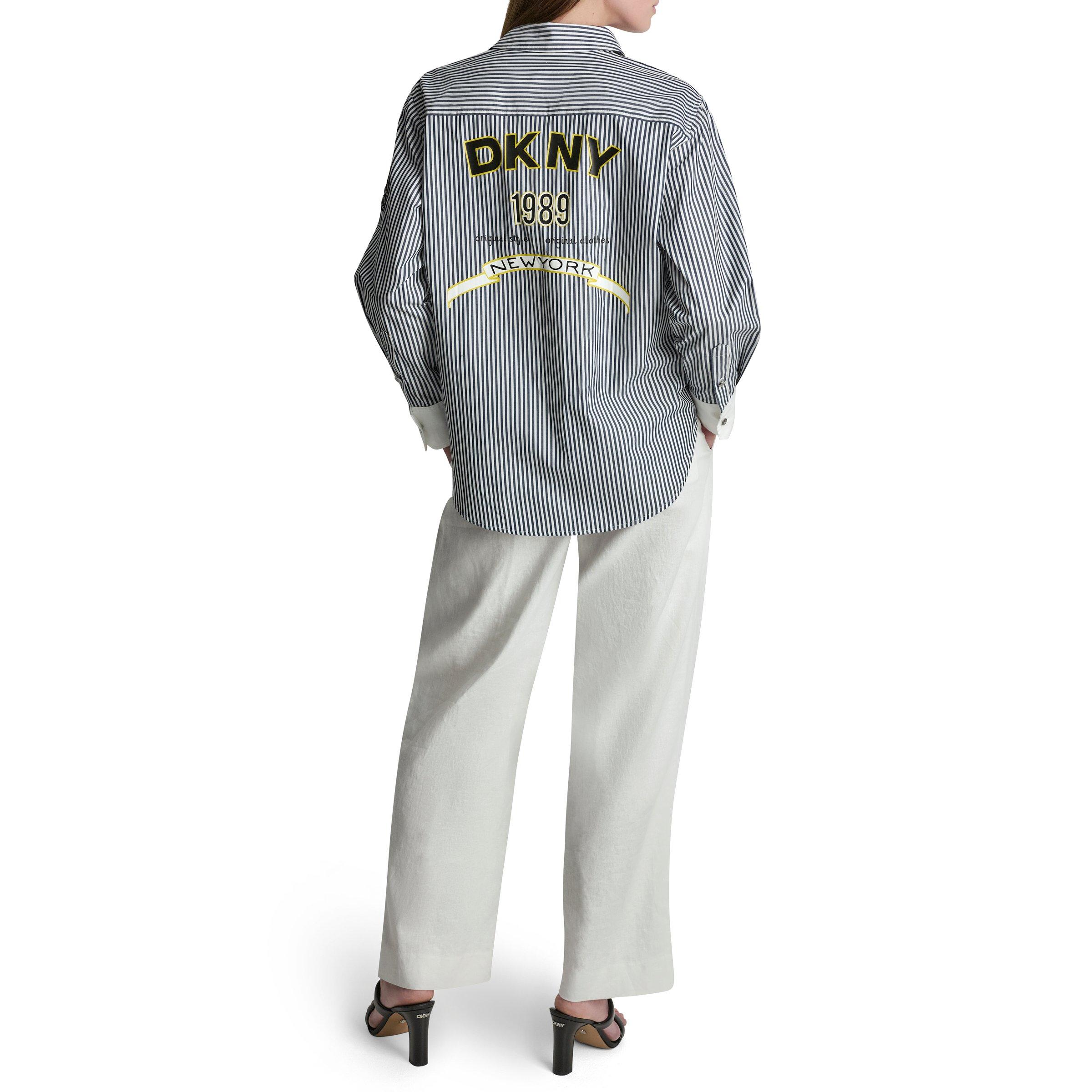 Navy/White - DKNY - DKNY Pinstripe Shirt Ld62 - 8