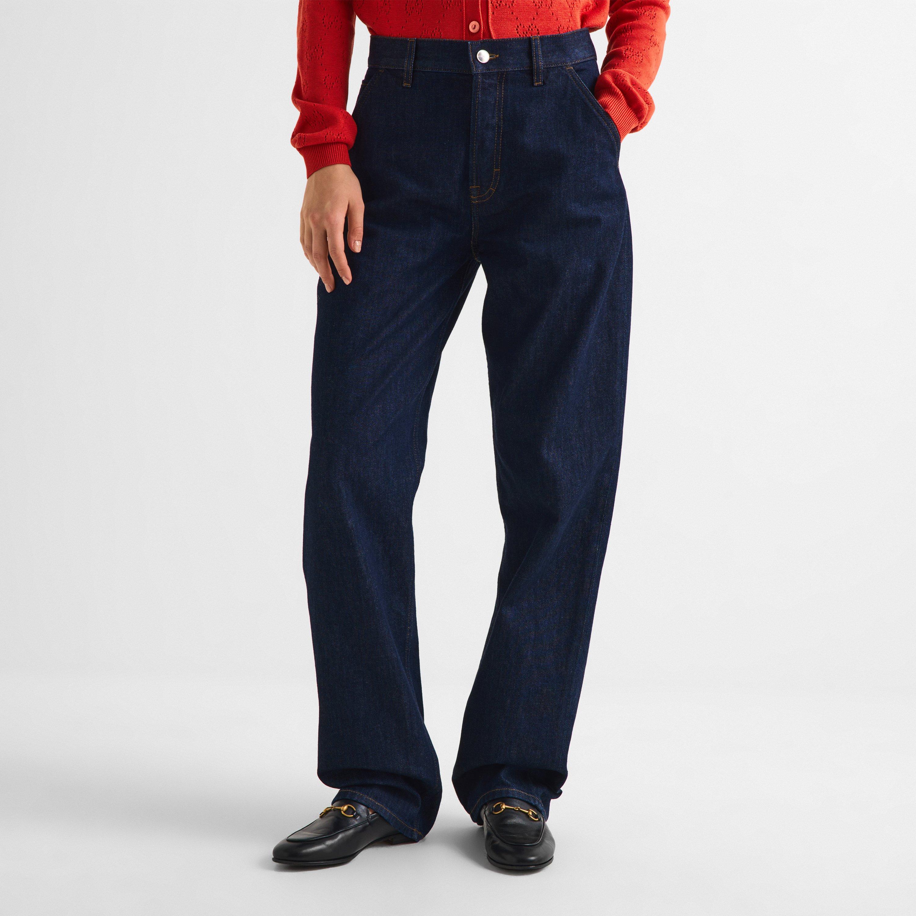 Dark Blue - Gucci - Women's Cargo Jeans - 3