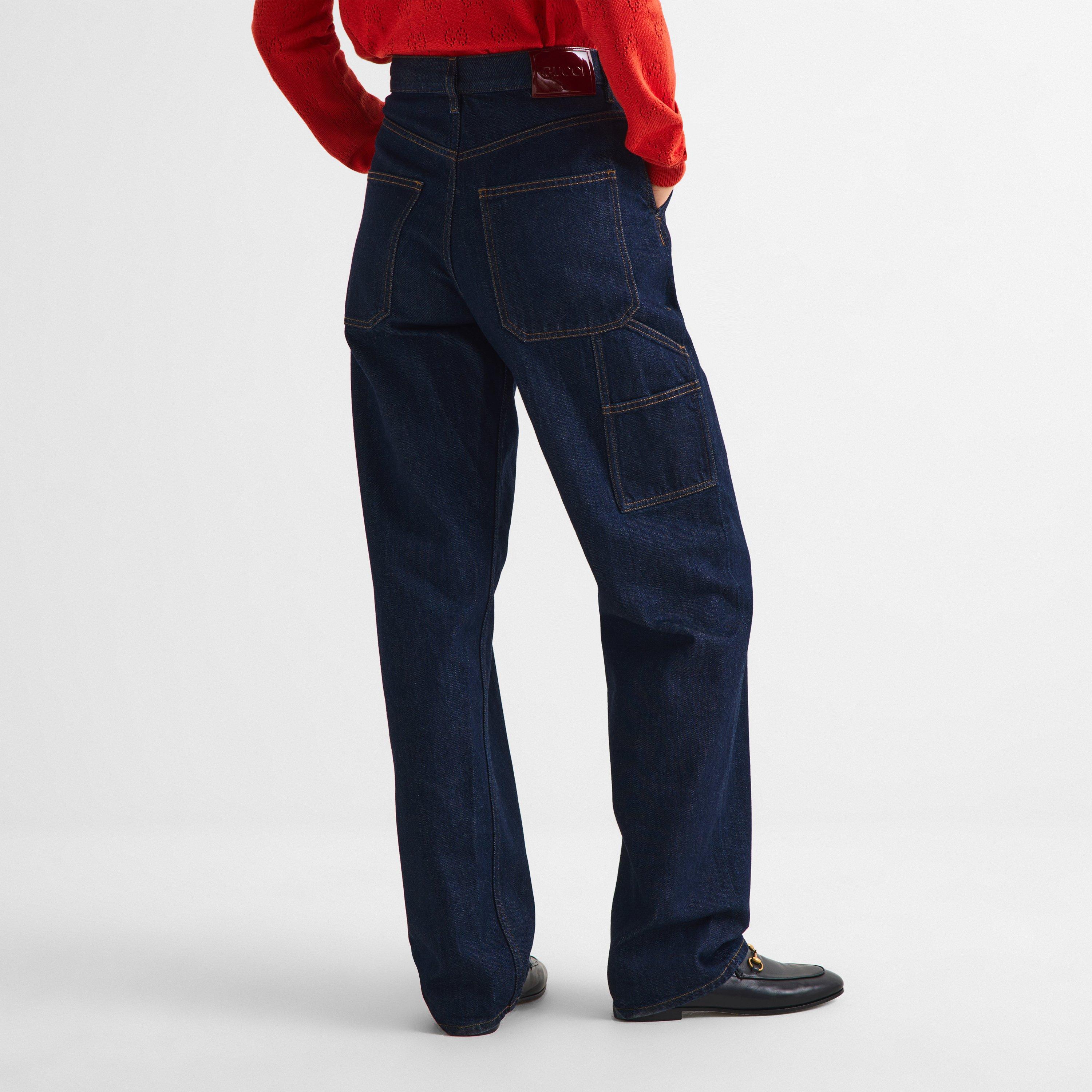 Dark Blue - Gucci - Women's Cargo Jeans - 4