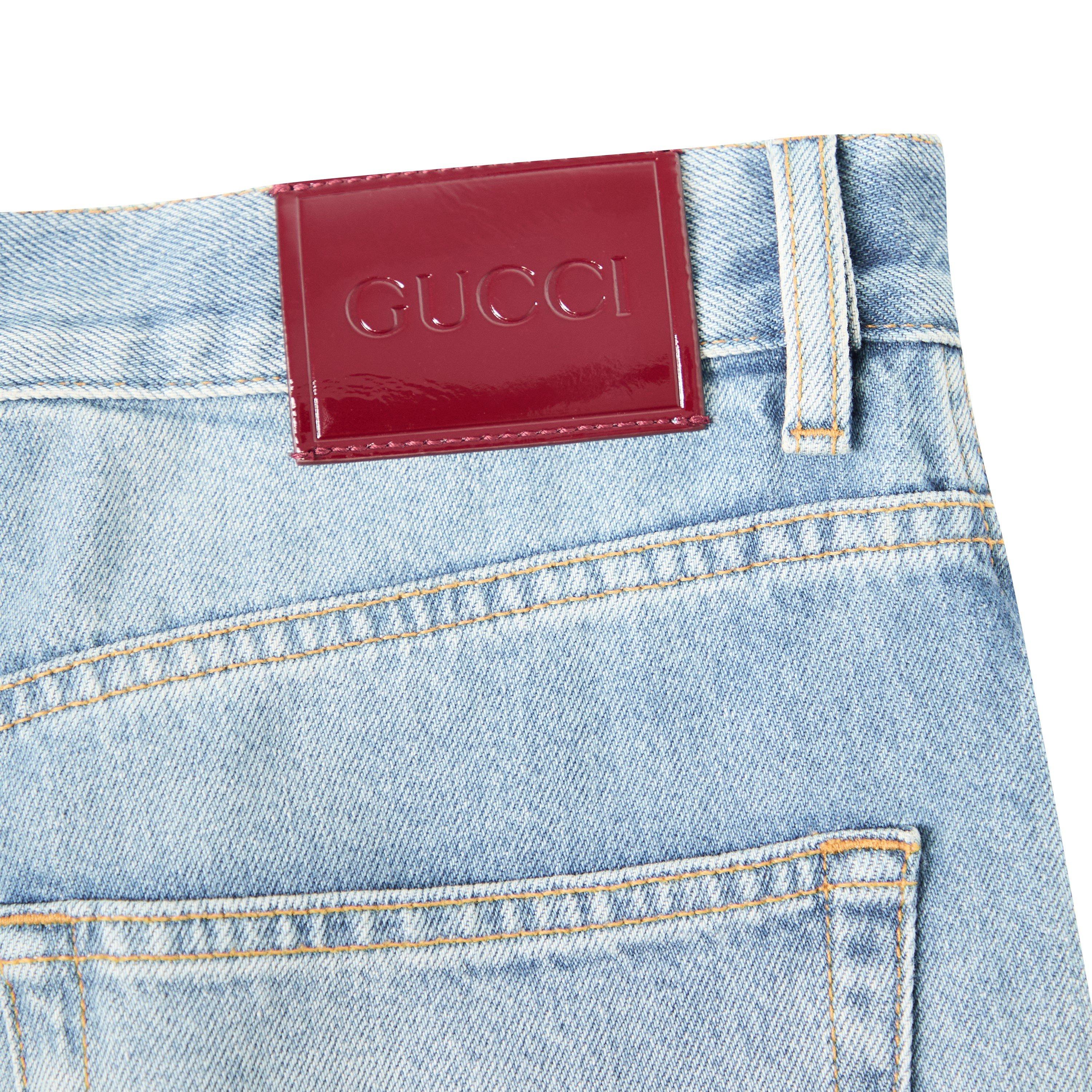 Blue - Gucci - Women's Boyfriend Wide Leg Jeans - 3