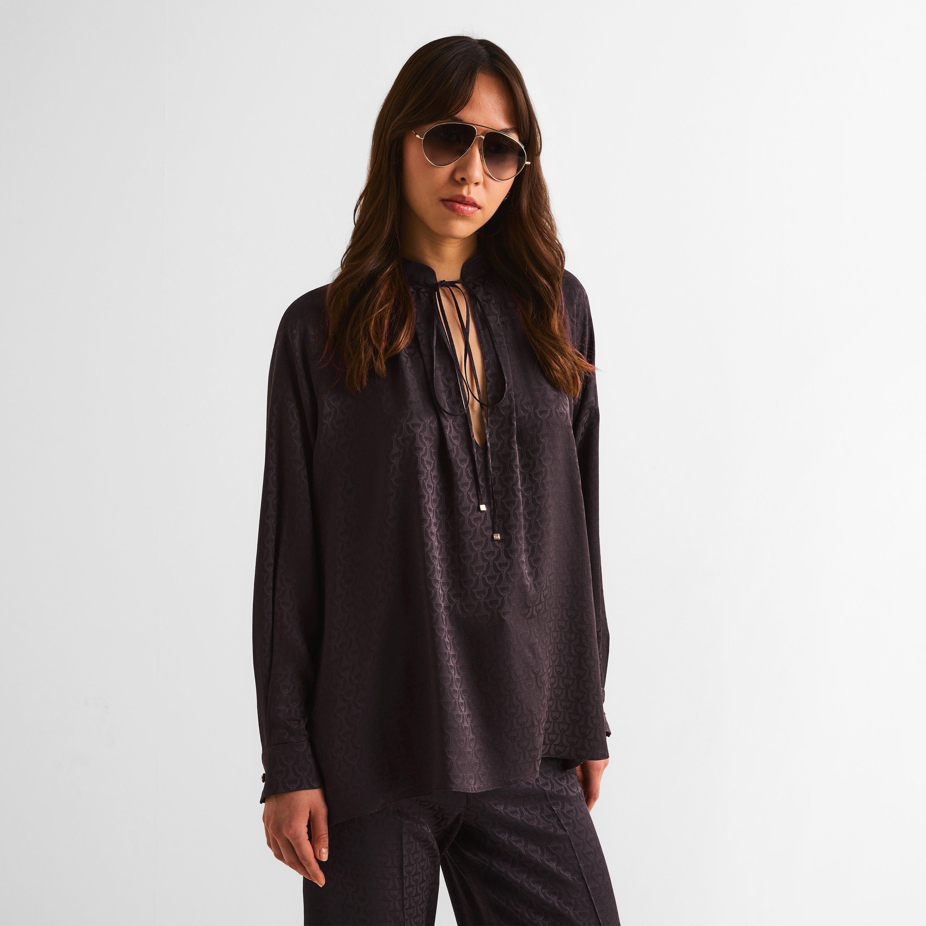 Chocolate - Gucci - Women's Long Sleeve Patterned Shirt - 3