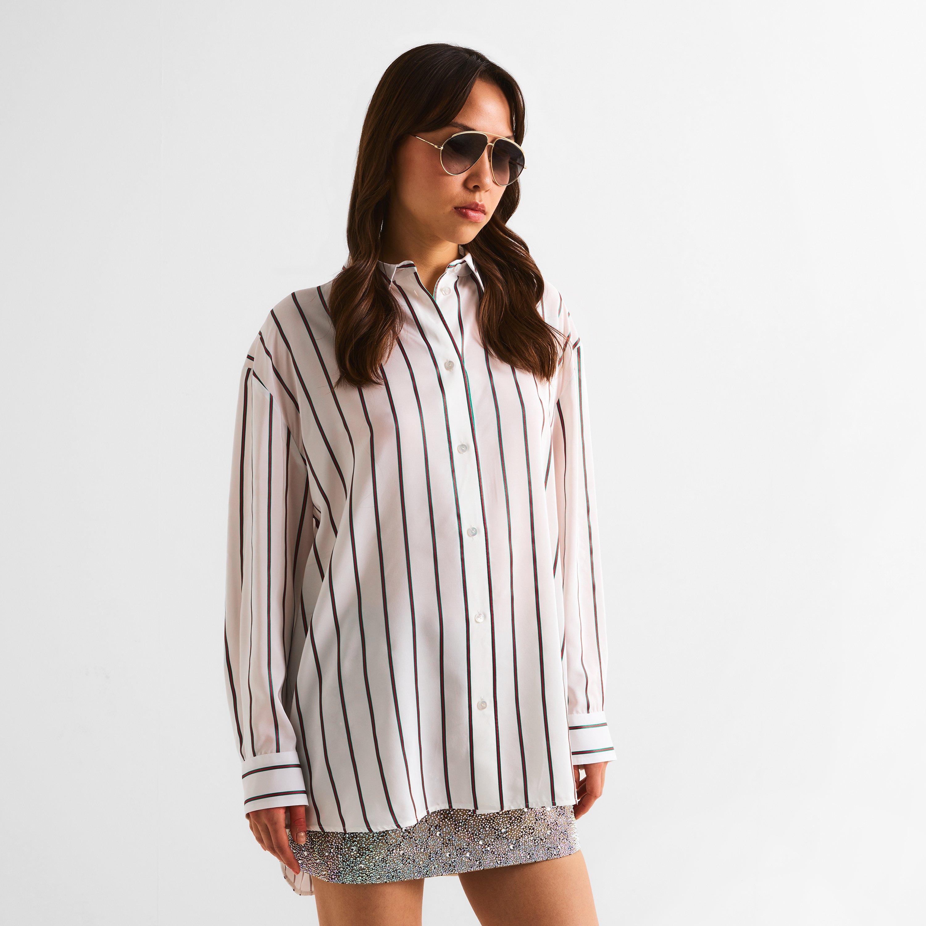 White/Green/MC - Gucci - Women's Long Sleeve Plain Shirt - 3