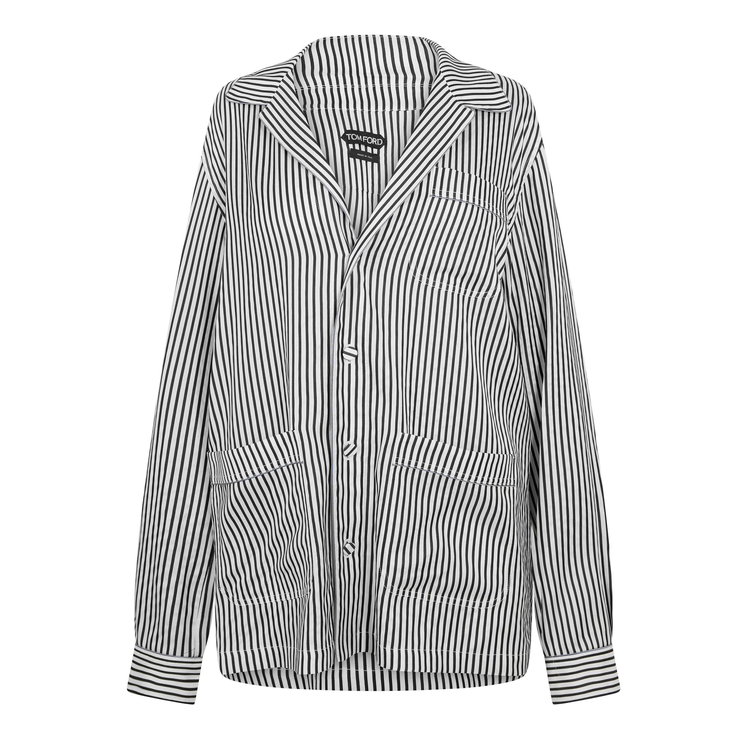 Tom Ford Women's Long Sleeve Patterned Shirt - Black White - 42 (UK 10)
