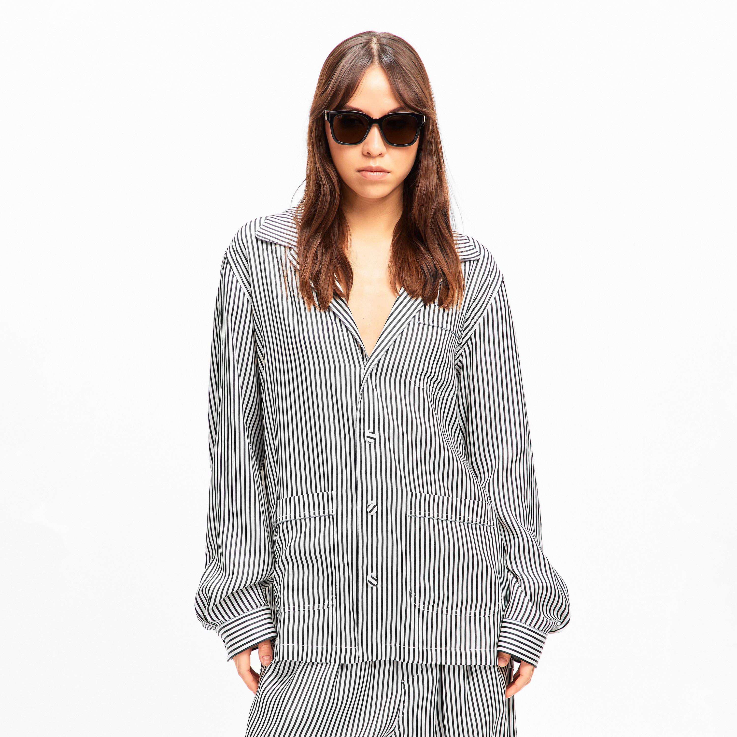 Black White - Tom Ford - Women's Long Sleeve Patterned Shirt - 3