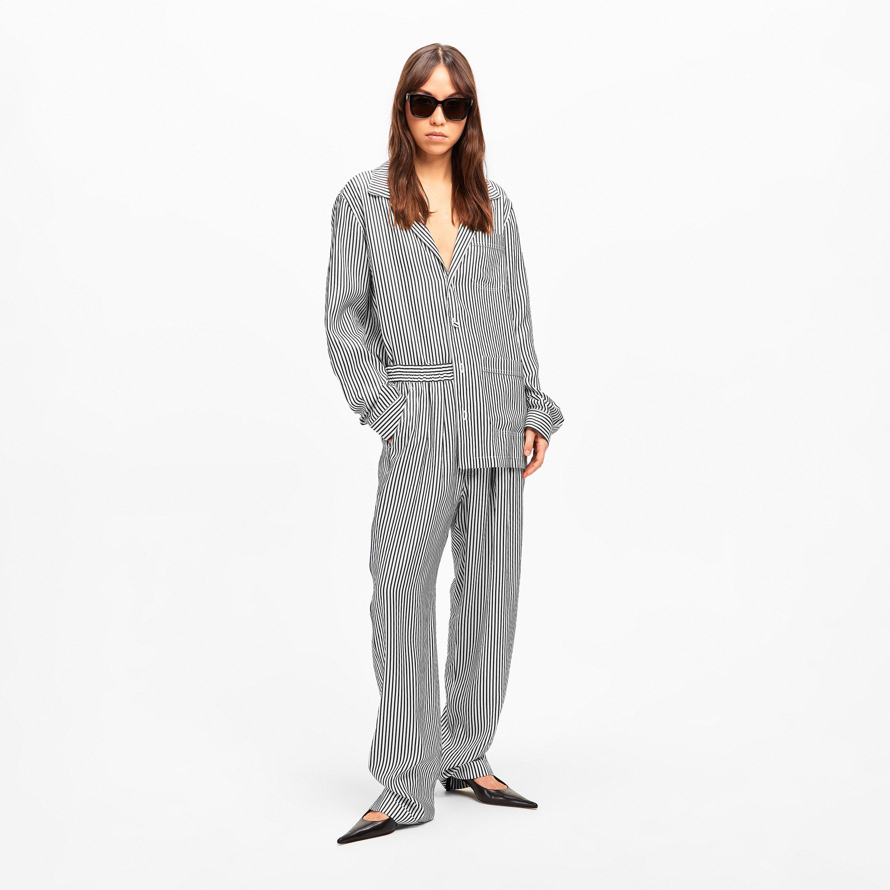 Black White - Tom Ford - Women's Long Sleeve Patterned Shirt - 6