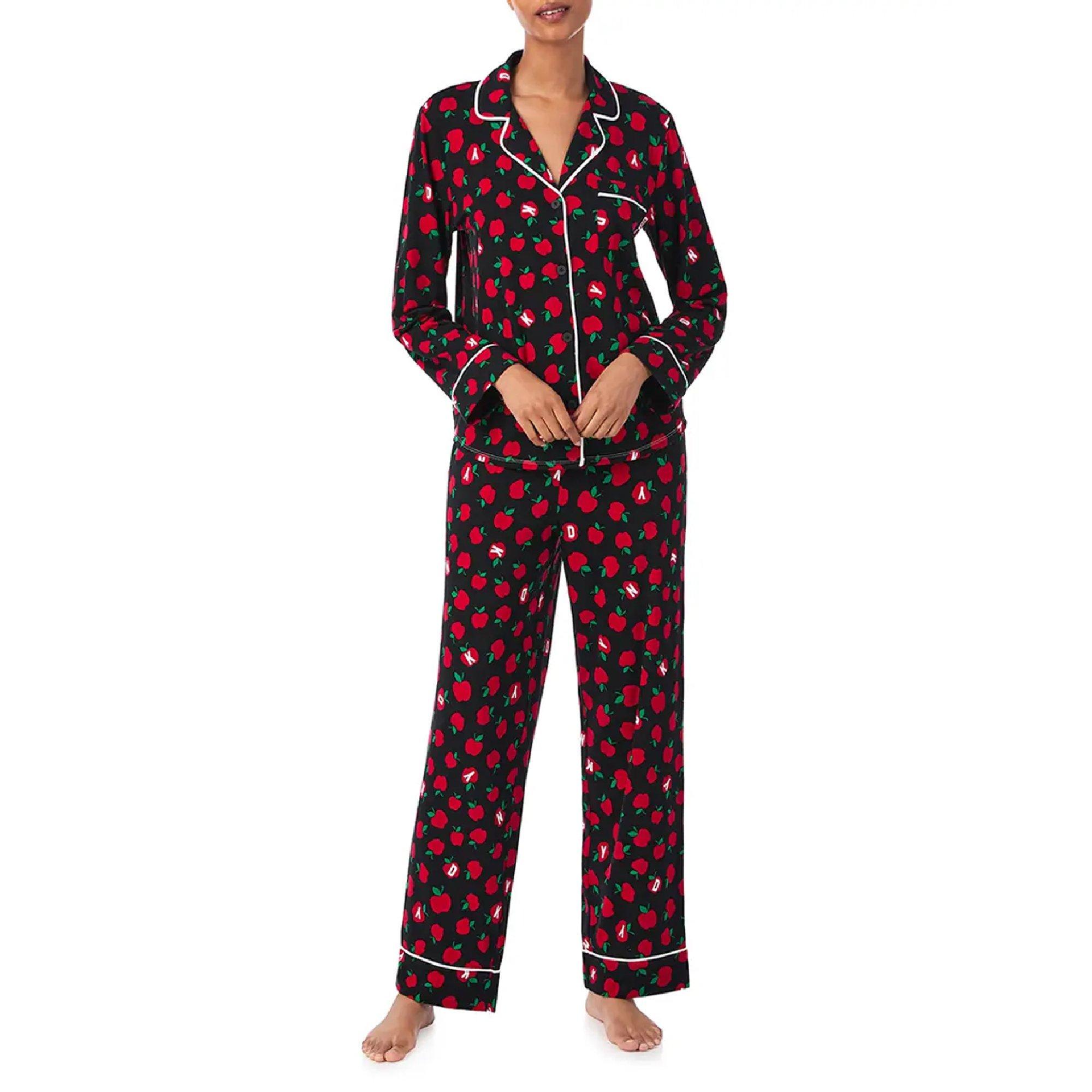 Dkny Women's Long-Sleeve Pyjama Sets - Blk/ Mult - 12 (M)