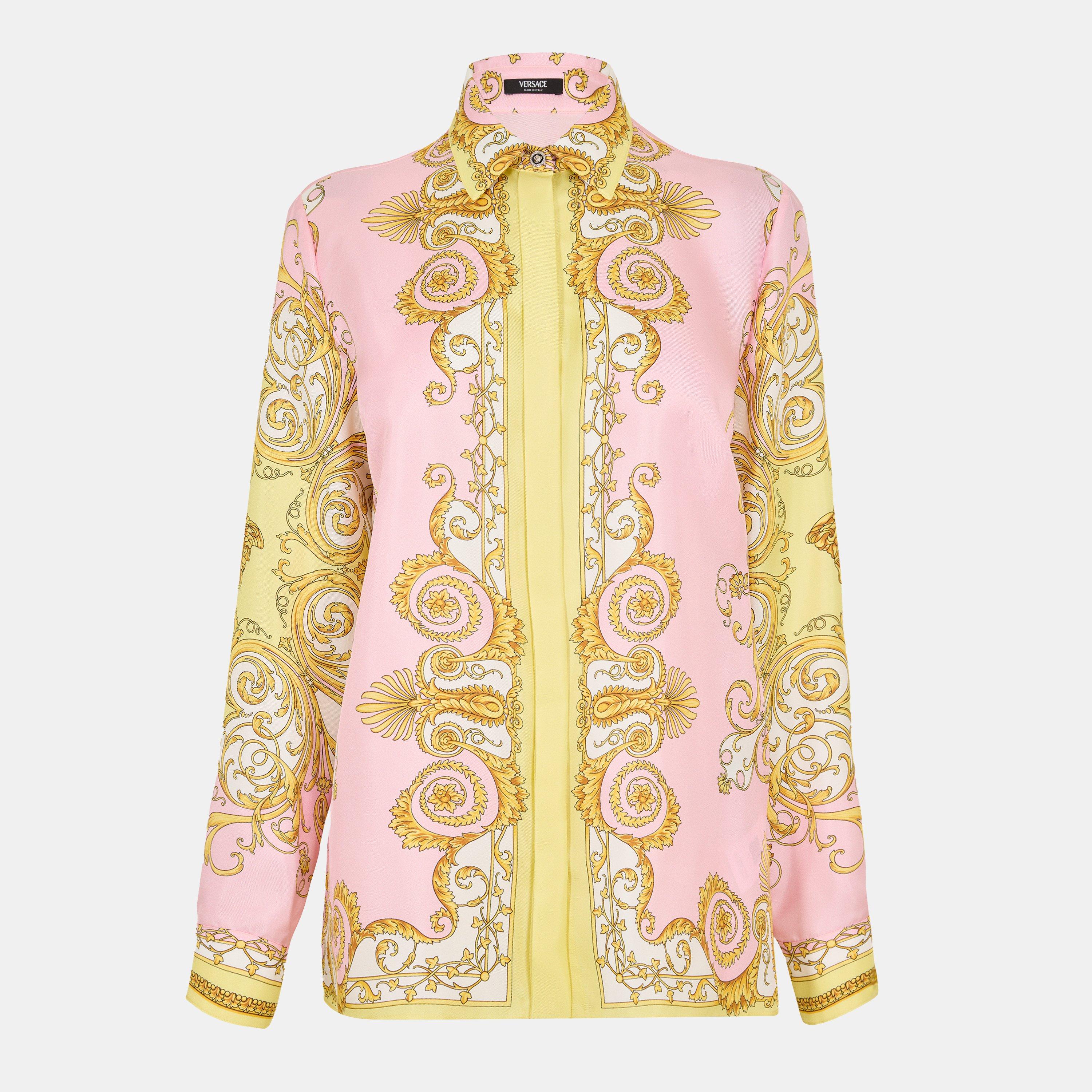 Yellow Rose - Versace - Women's Barocco Long Sleeve Patterned Shirt - 1
