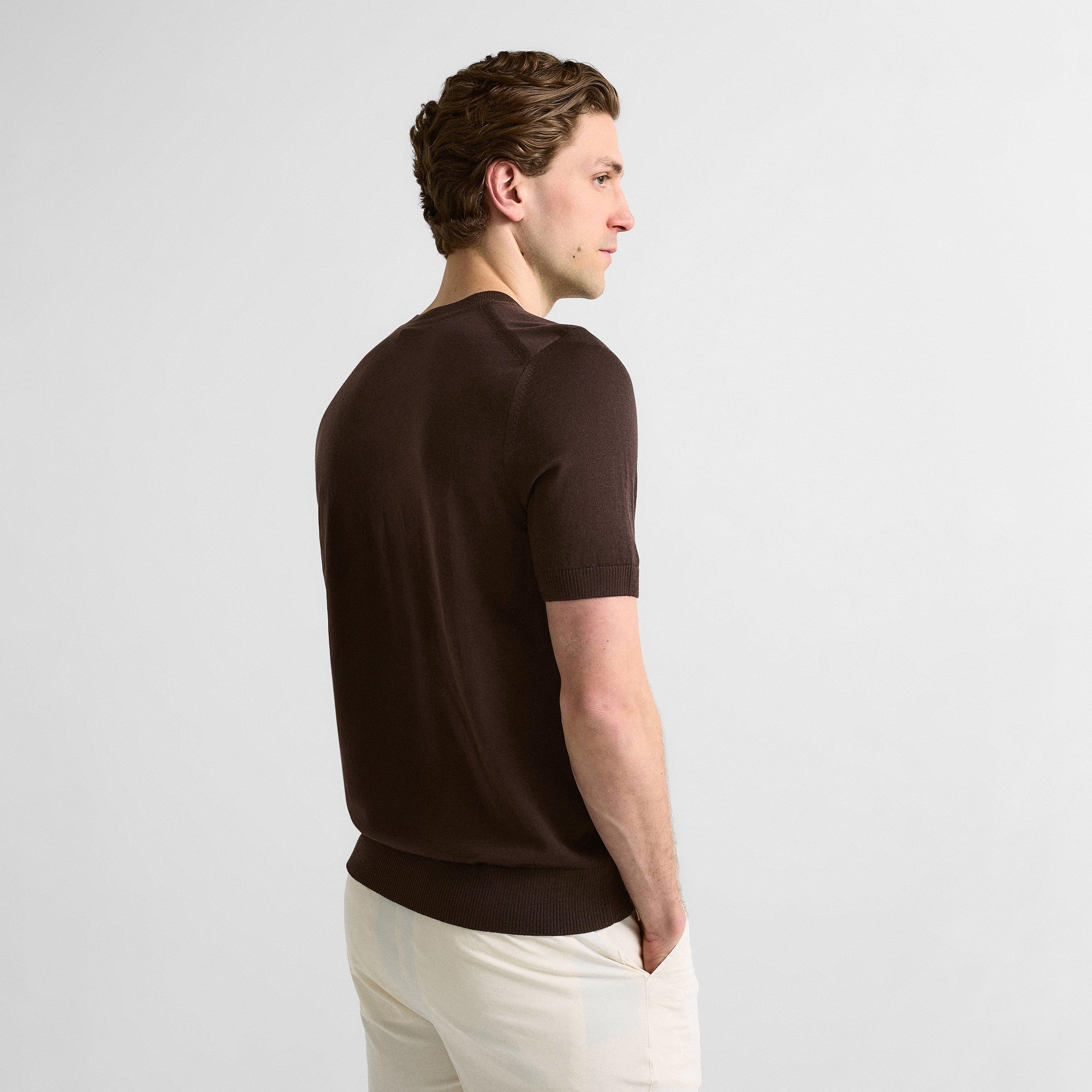 Dark Brown 207 - Boss - Mens BOSS BLACK Knitted Short Sleeve Top (Umauro) - 4