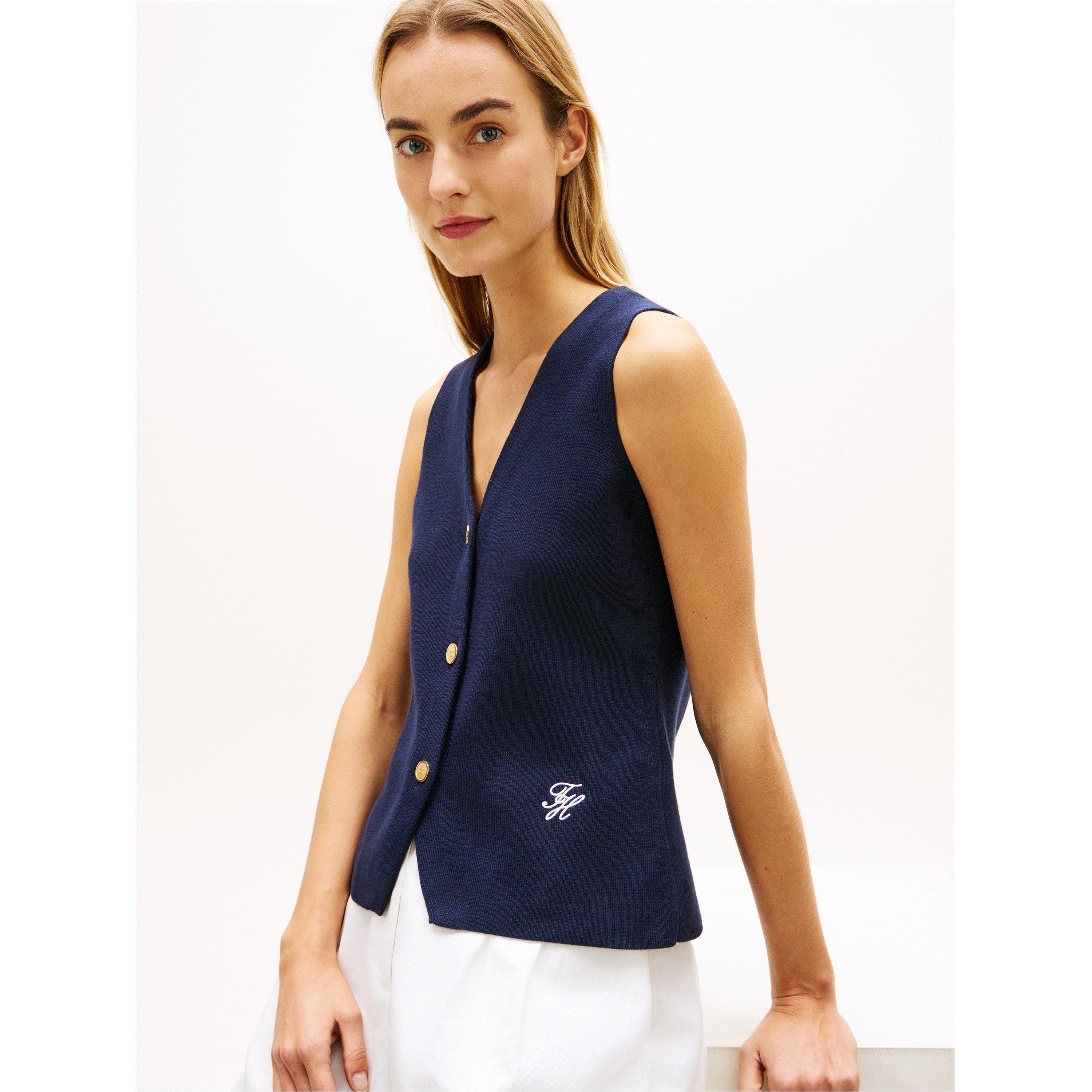 Dark Night Navy - Tommy Hilfiger - Tommy F Ndl Sw Vest Ld63 - 3