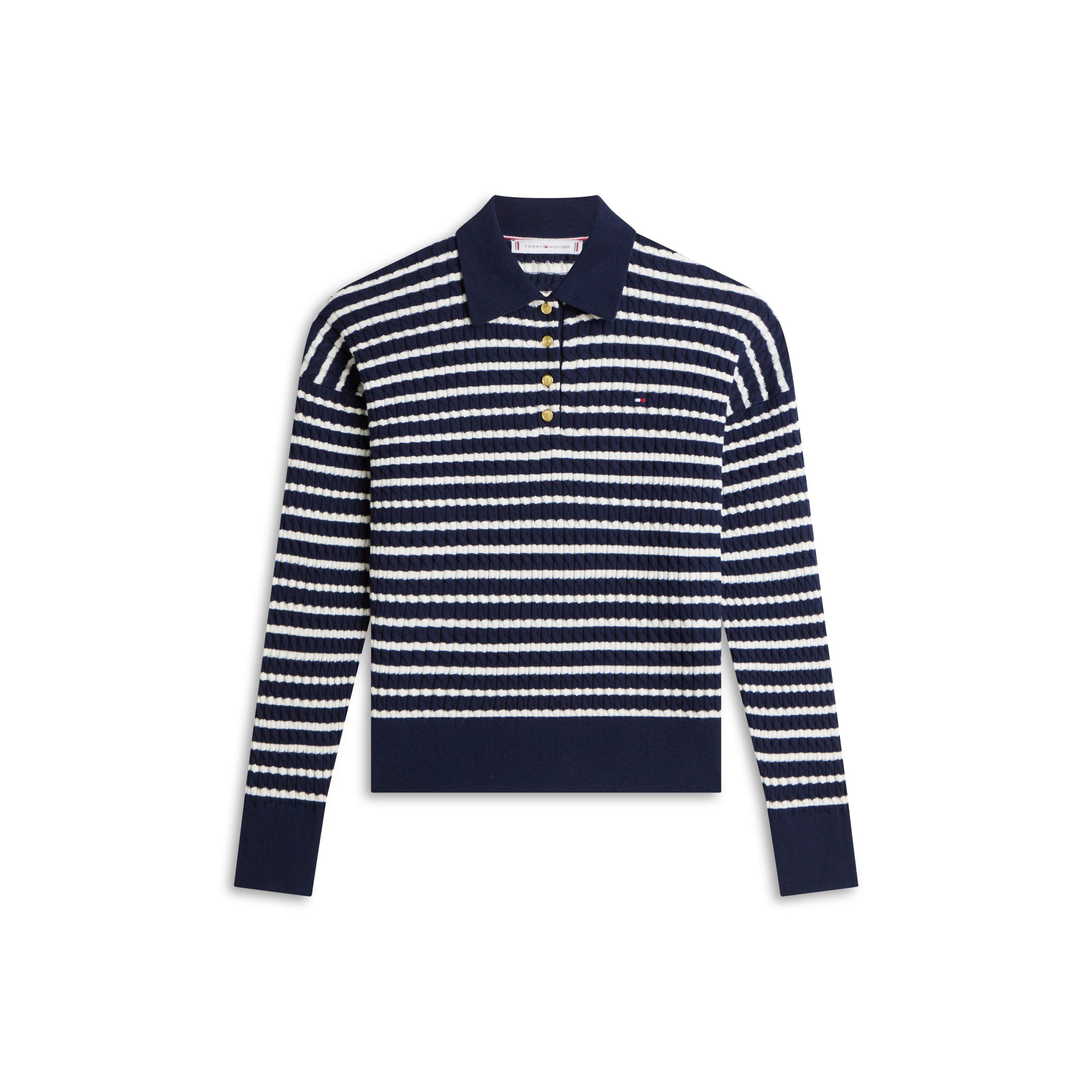 Tommy Hilfiger Women's Crew Neck Jumper - Dark Night/Ivor - 14 (L)